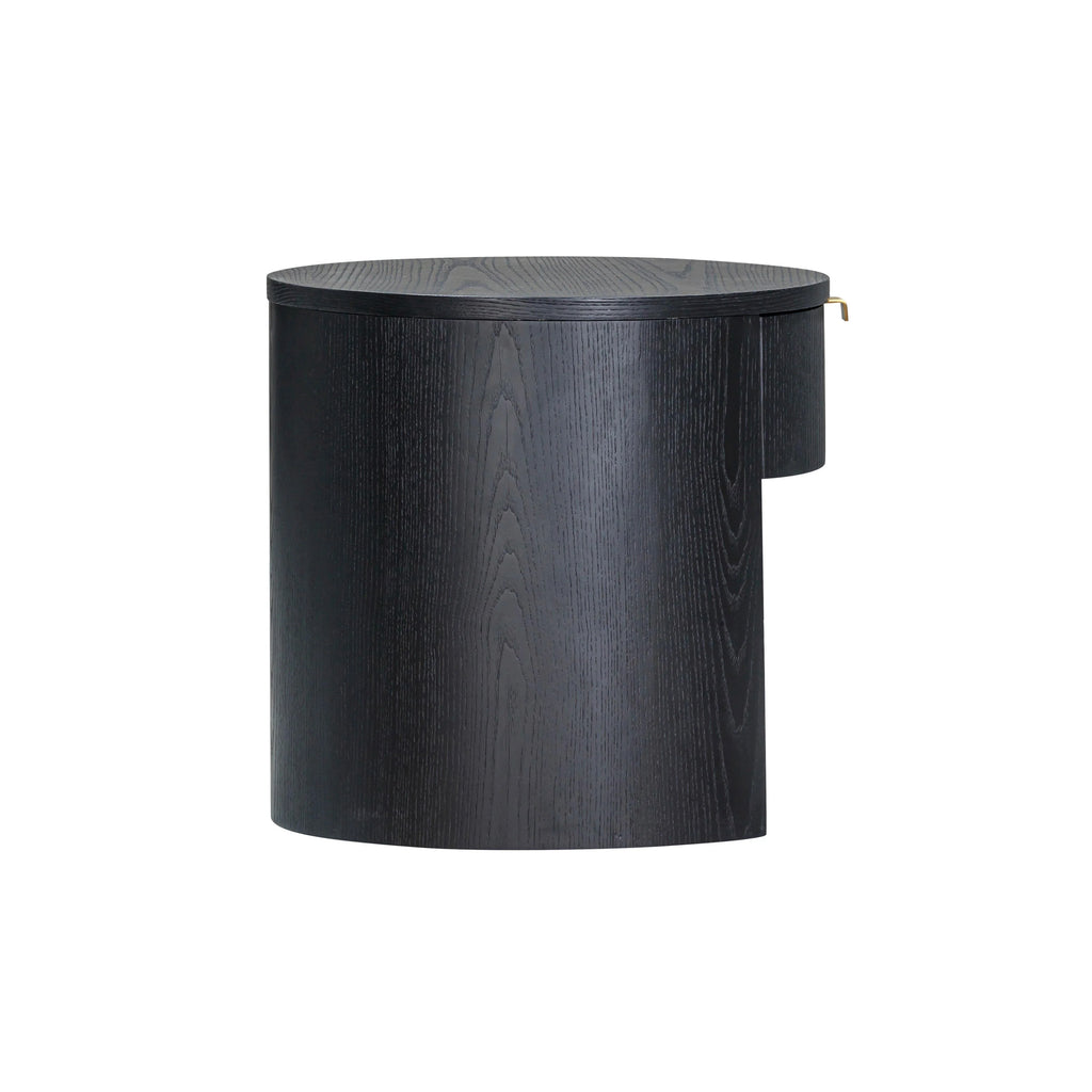 Marlow 19" Wood Round Nightstand With Drawer