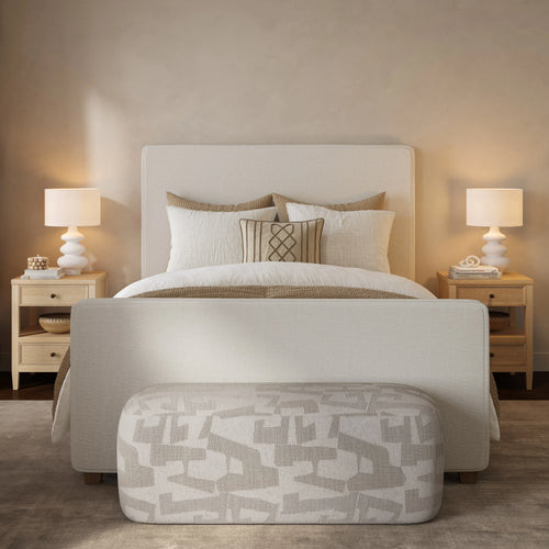 Bristol Park 20" Whitewashed Oak Wood 2-Drawer Nightstand