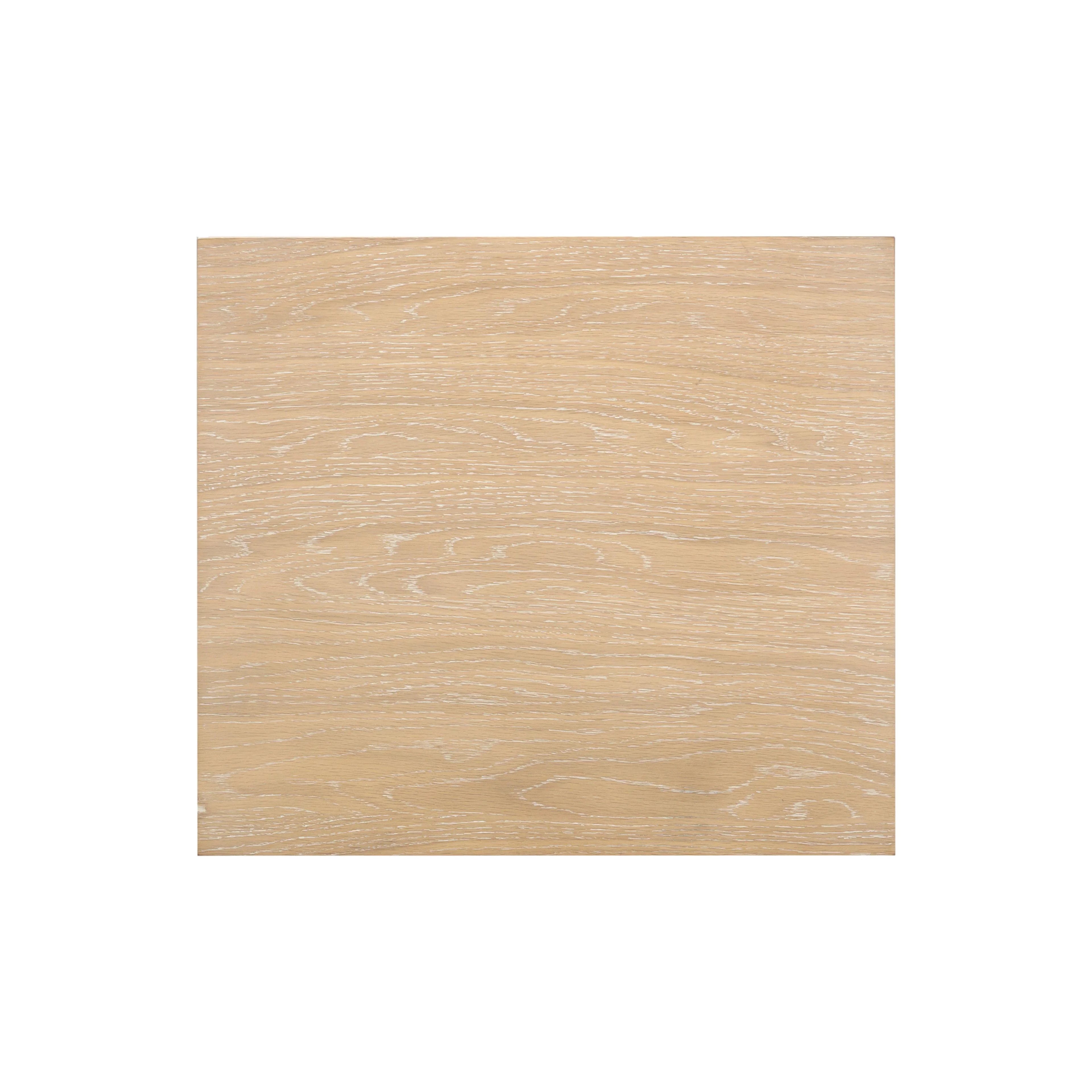 Bristol Park 20" Whitewashed Oak Wood 2-Drawer Nightstand