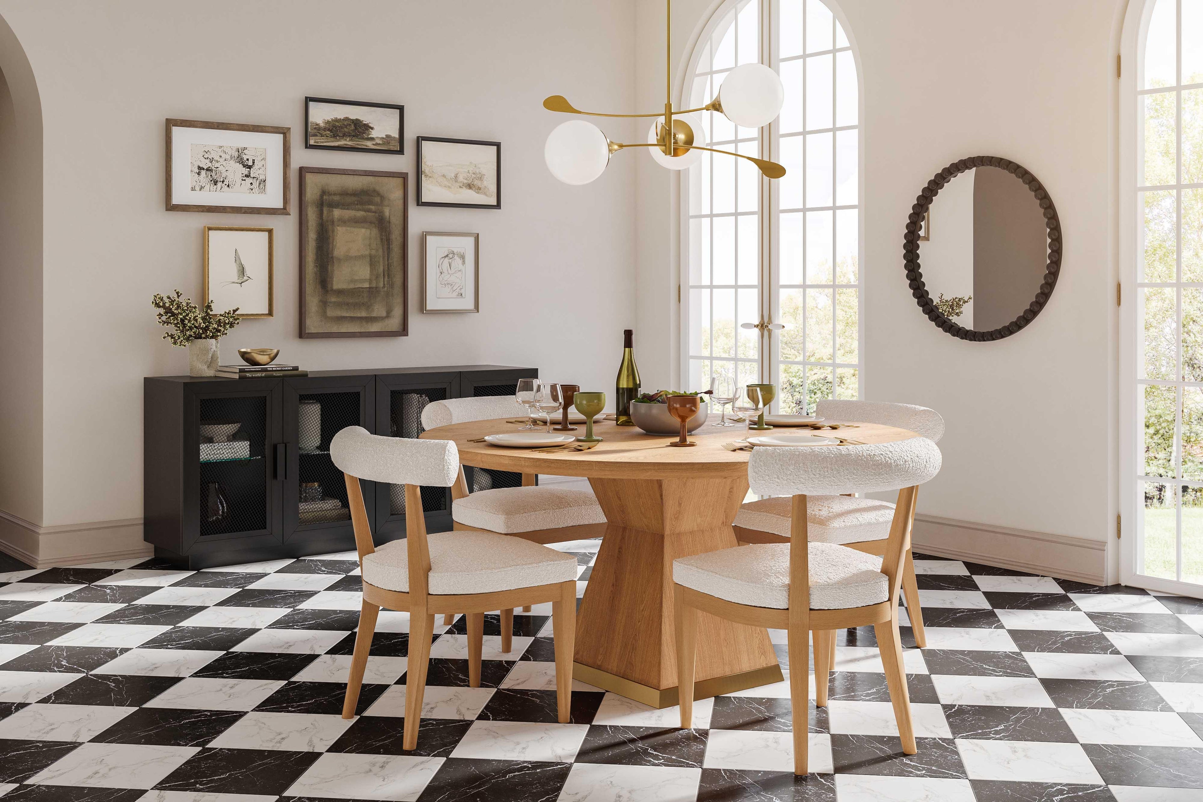 Nolan 56" Wood Round Dining Table