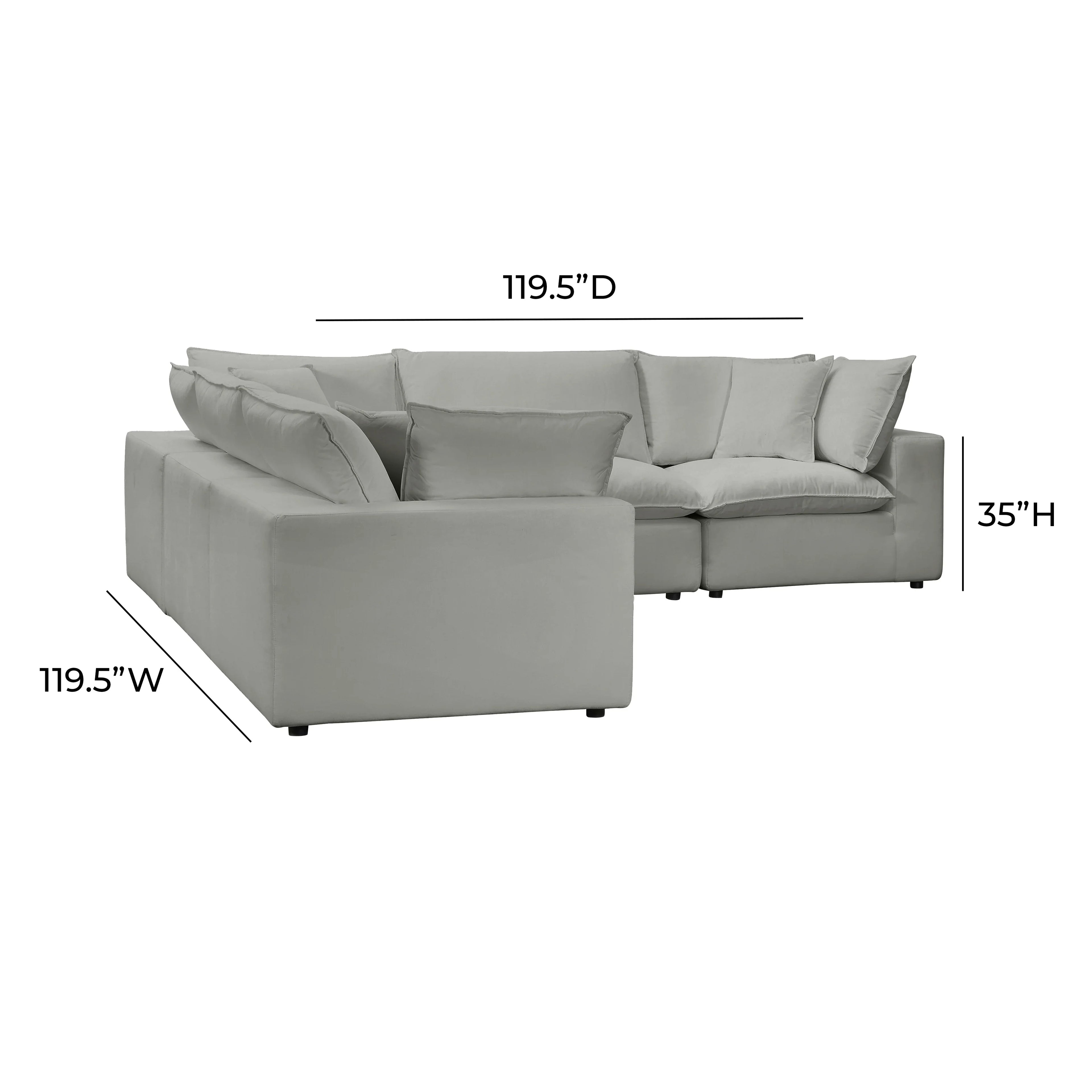 Cali 5-Piece Performance Fabric Modular L-Sectional