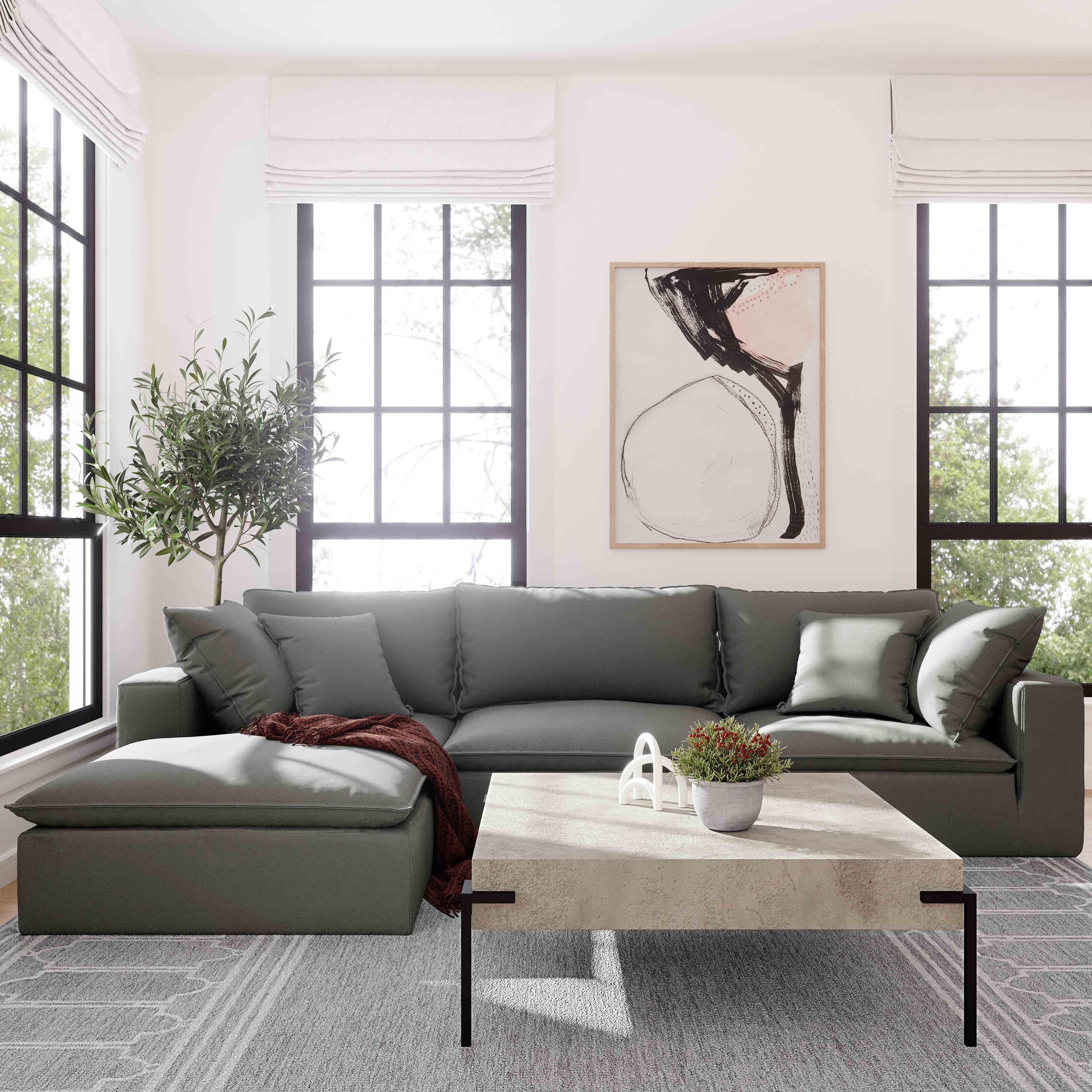 Cali Performance Fabric Ottoman