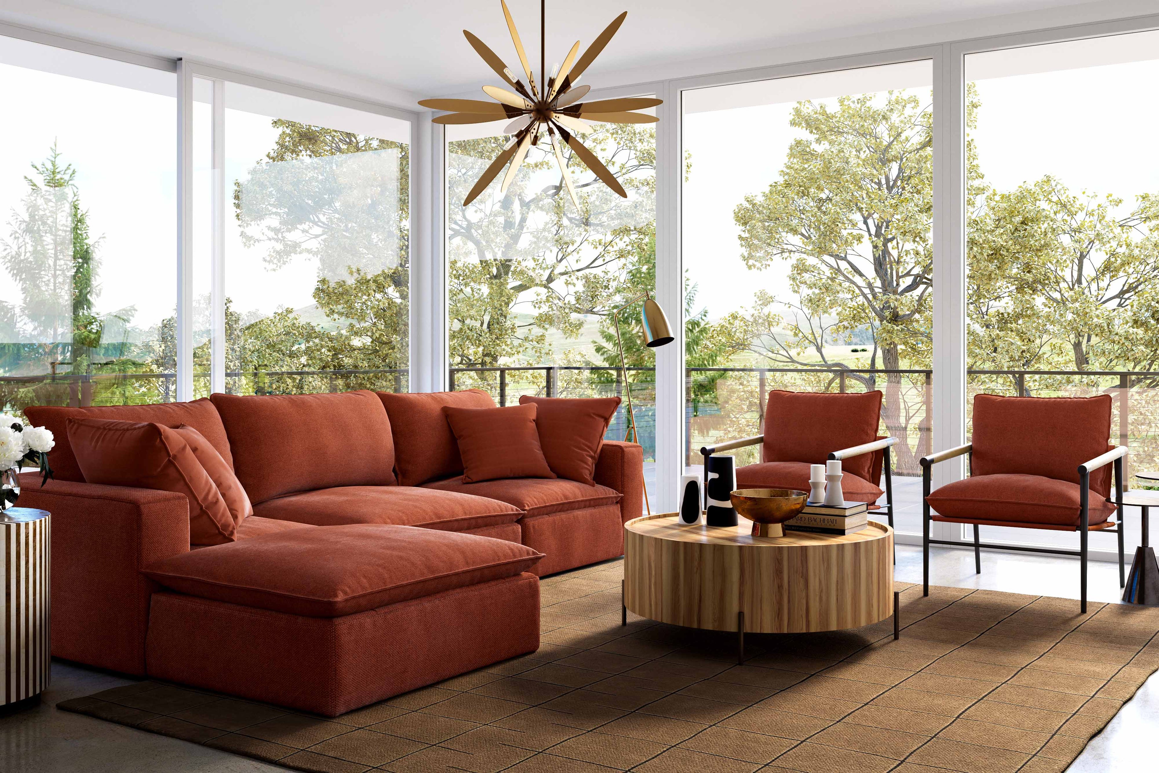 Cali 4-Piece Performance Fabric Modular Sectional