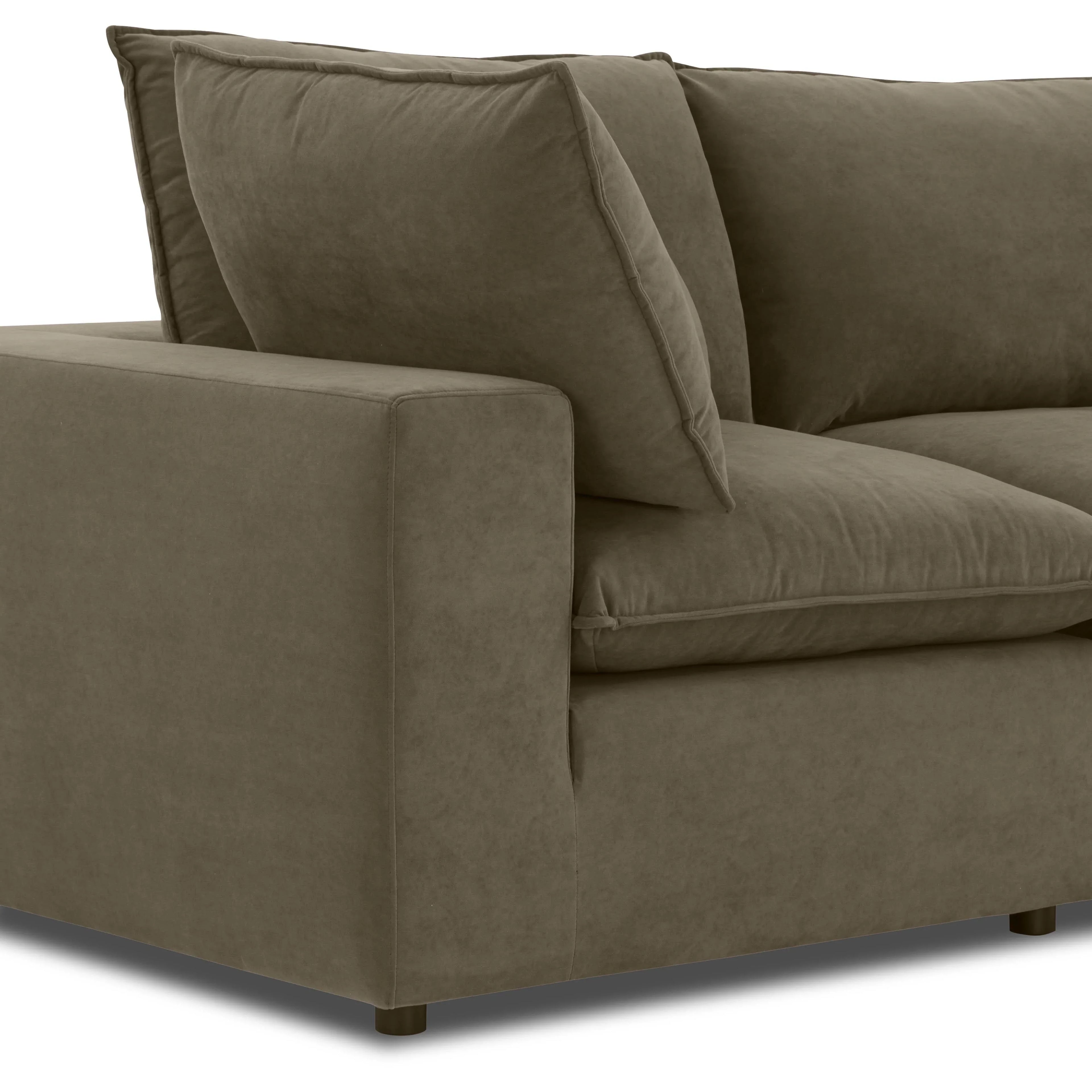 Cali 120" Chocolate Brown Performance Velvet Modular Sofa