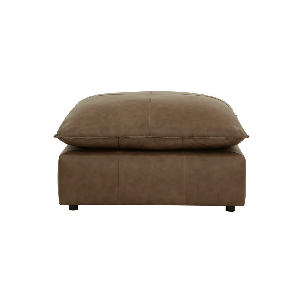 Cali Brown Leather Ottoman