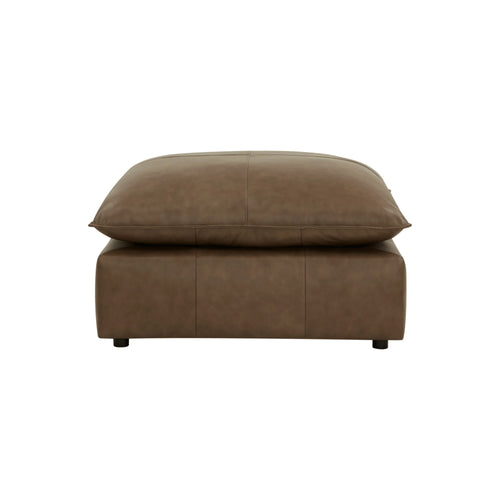Cali Brown Leather Ottoman
