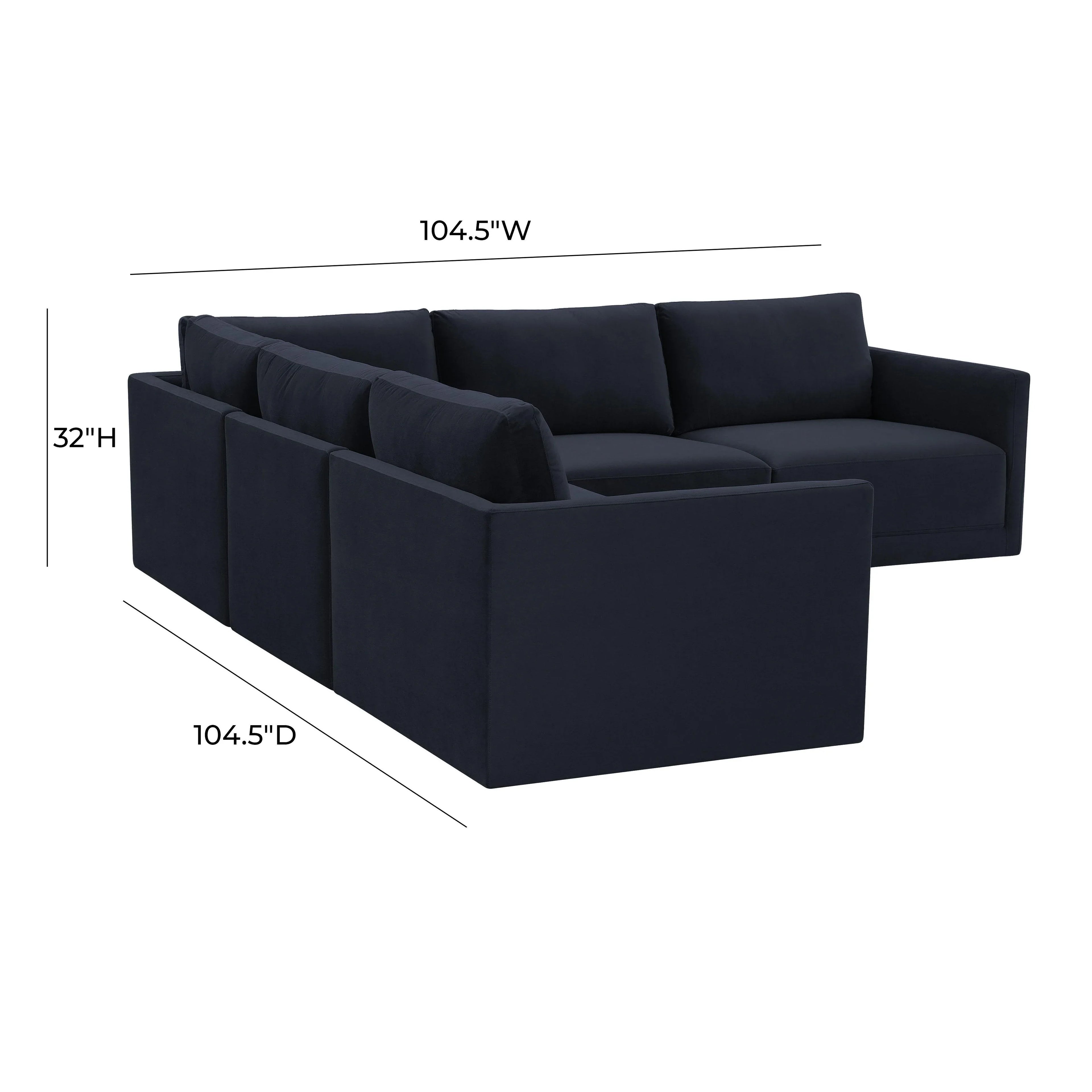 Willow 5-Piece Performance Velvet Modular L Sectional