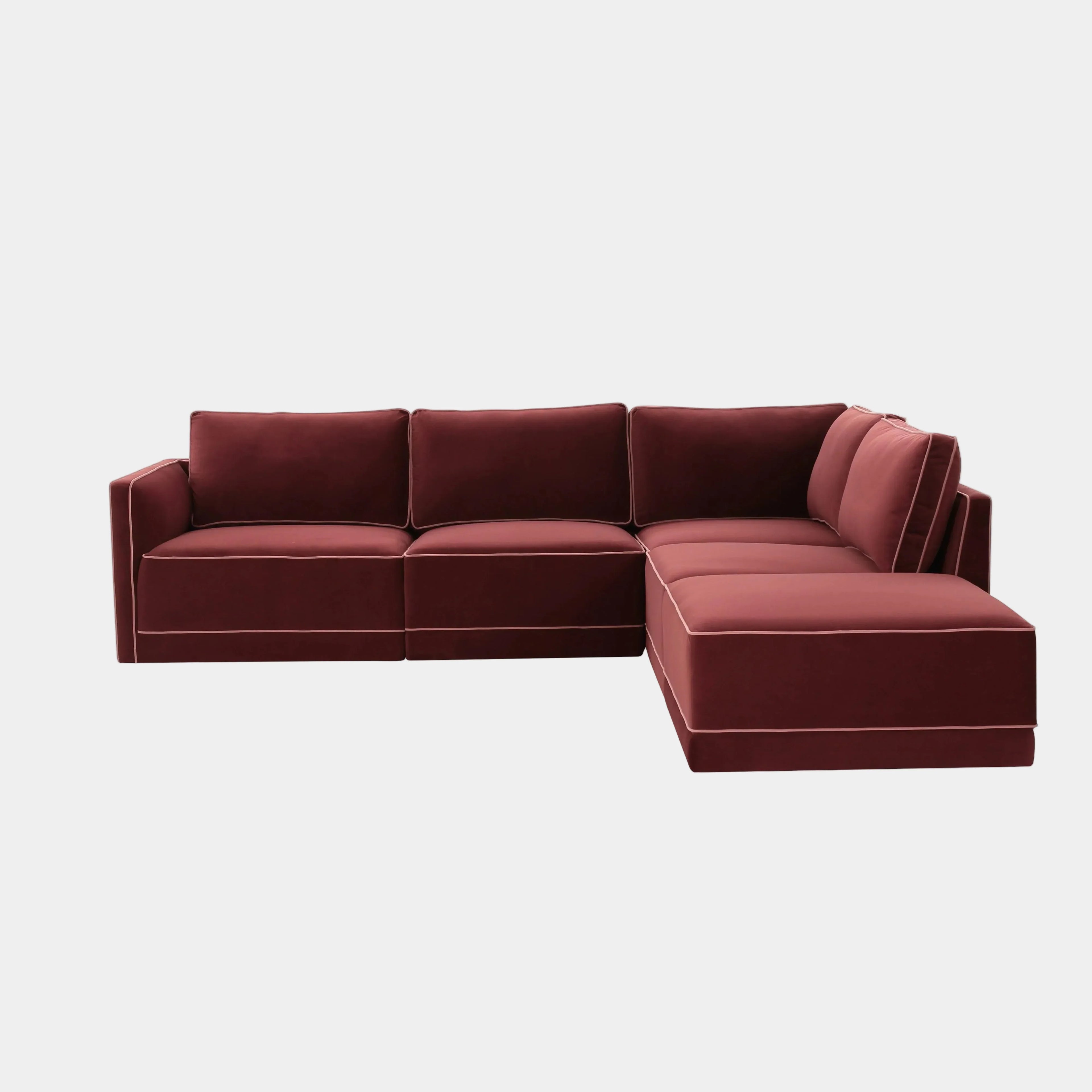 Willow 5-Piece Performance Velvet Modular Right Facing Sectional