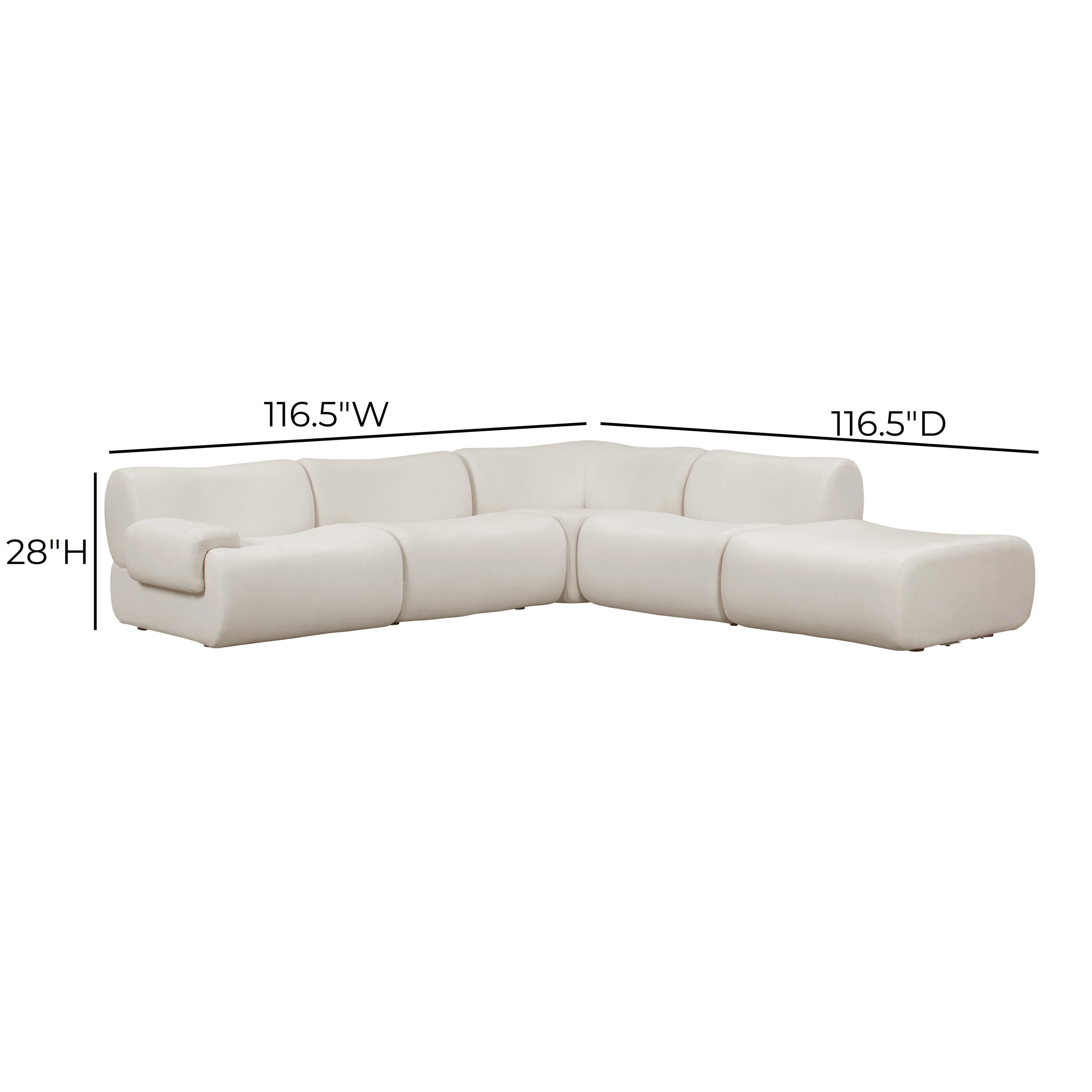 Zenith 5-Piece Contract-Grade Upcycled Fabric Modular Sectional