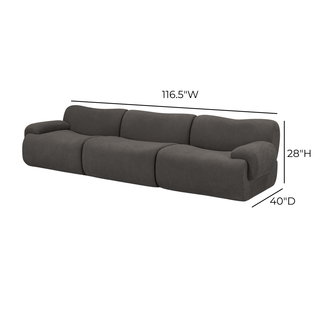 Zenith 116.5" Contract-Grade Upcycled Fabric Modular Sofa