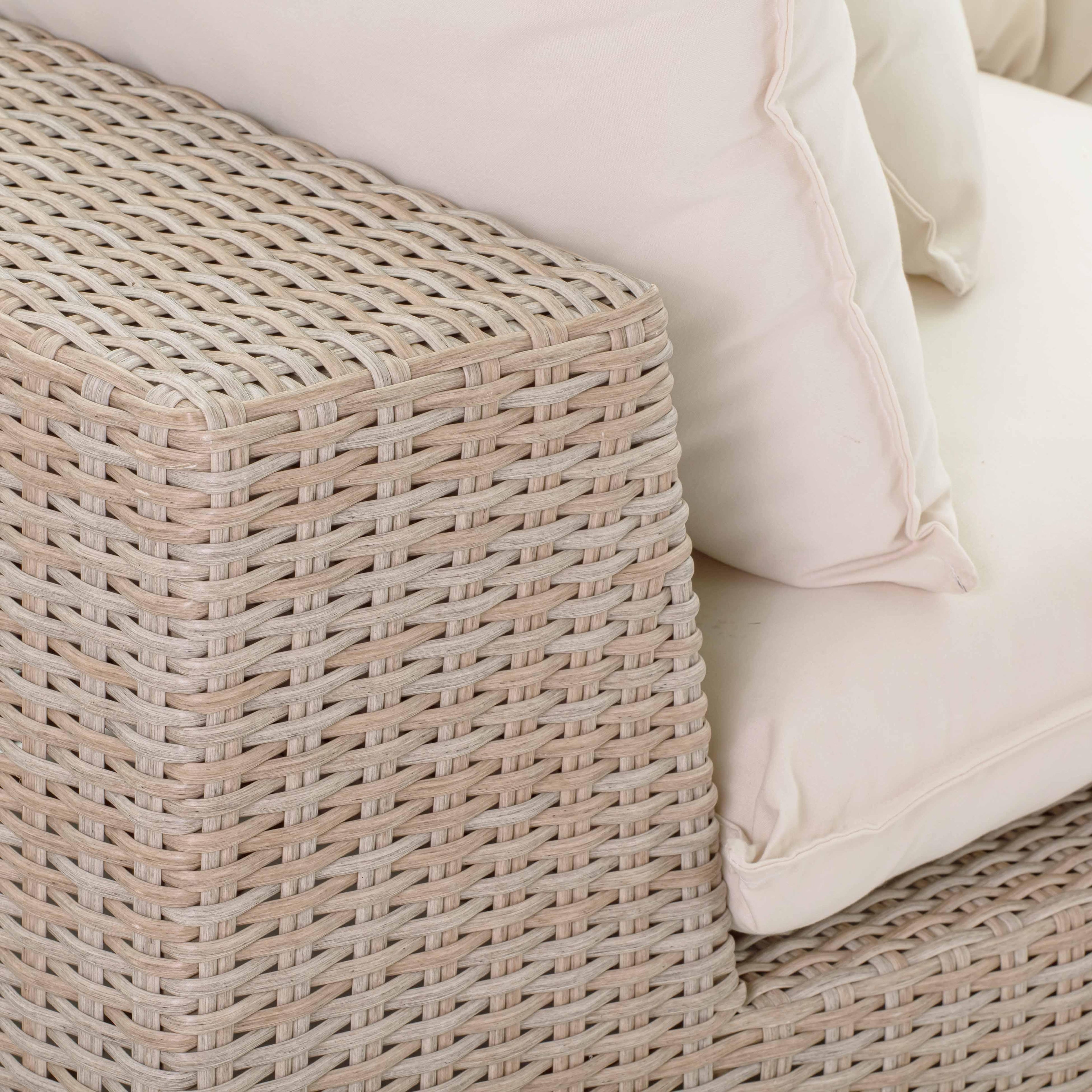 Cali 120" Natural Wicker Outdoor Modular Sofa