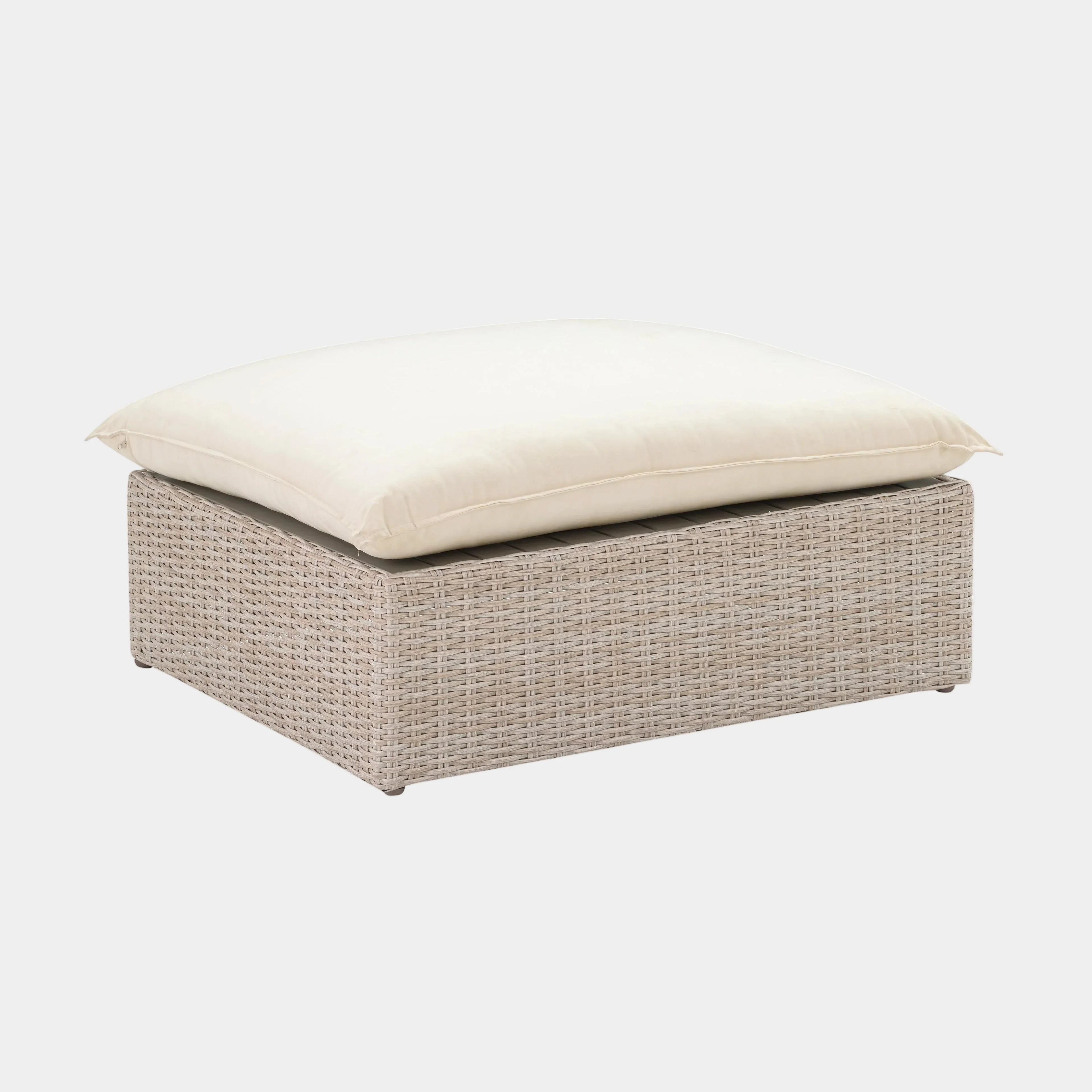 Cali 39" Natural Wicker Outdoor Ottoman / Coffee Table