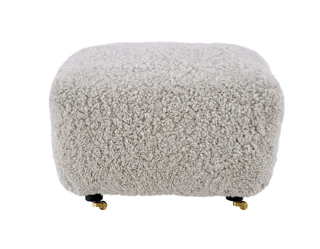 Flemming Lassen The Tired Man Lounge Chair & Footstool in Genuine Sheepskin