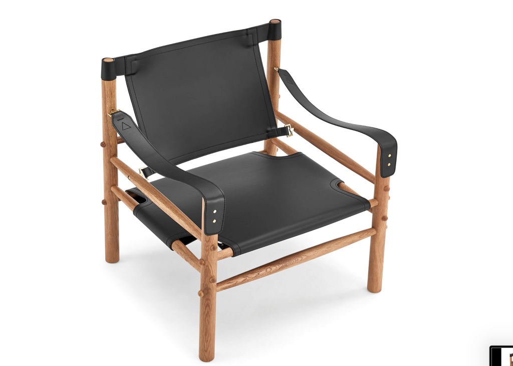 Arne Norell Sirocco Safari Wood and Leather Lounge Chair