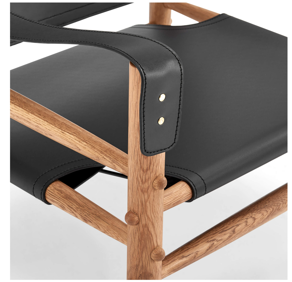 Arne Norell Sirocco Safari Wood and Leather Lounge Chair