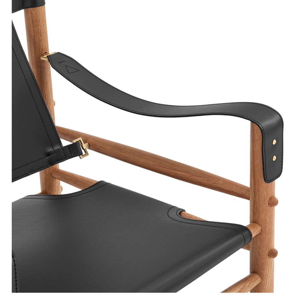 Arne Norell Sirocco Safari Wood and Leather Lounge Chair