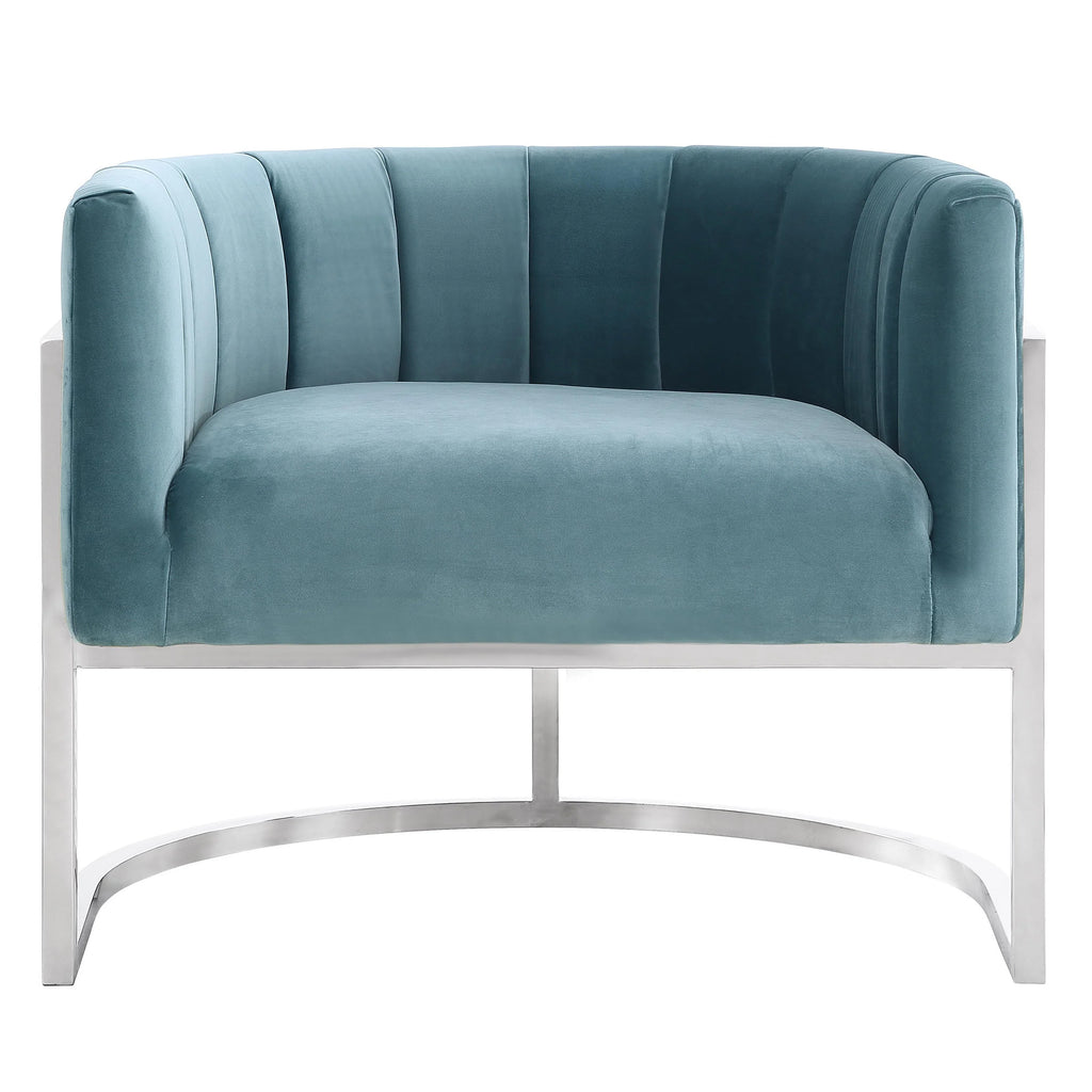 Magnolia Performance Velvet Accent Chair - Silver Base