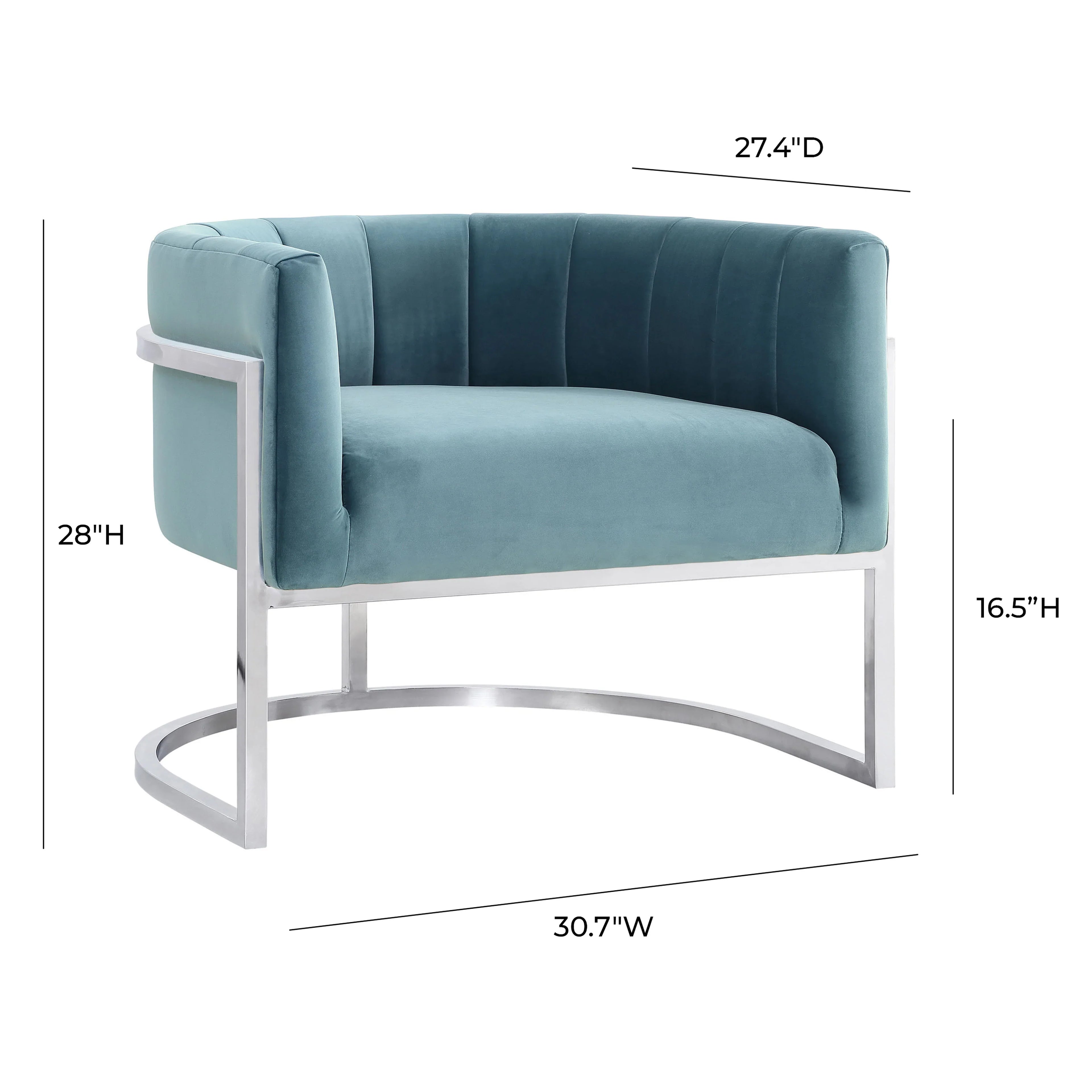 Magnolia Performance Velvet Accent Chair - Silver Base