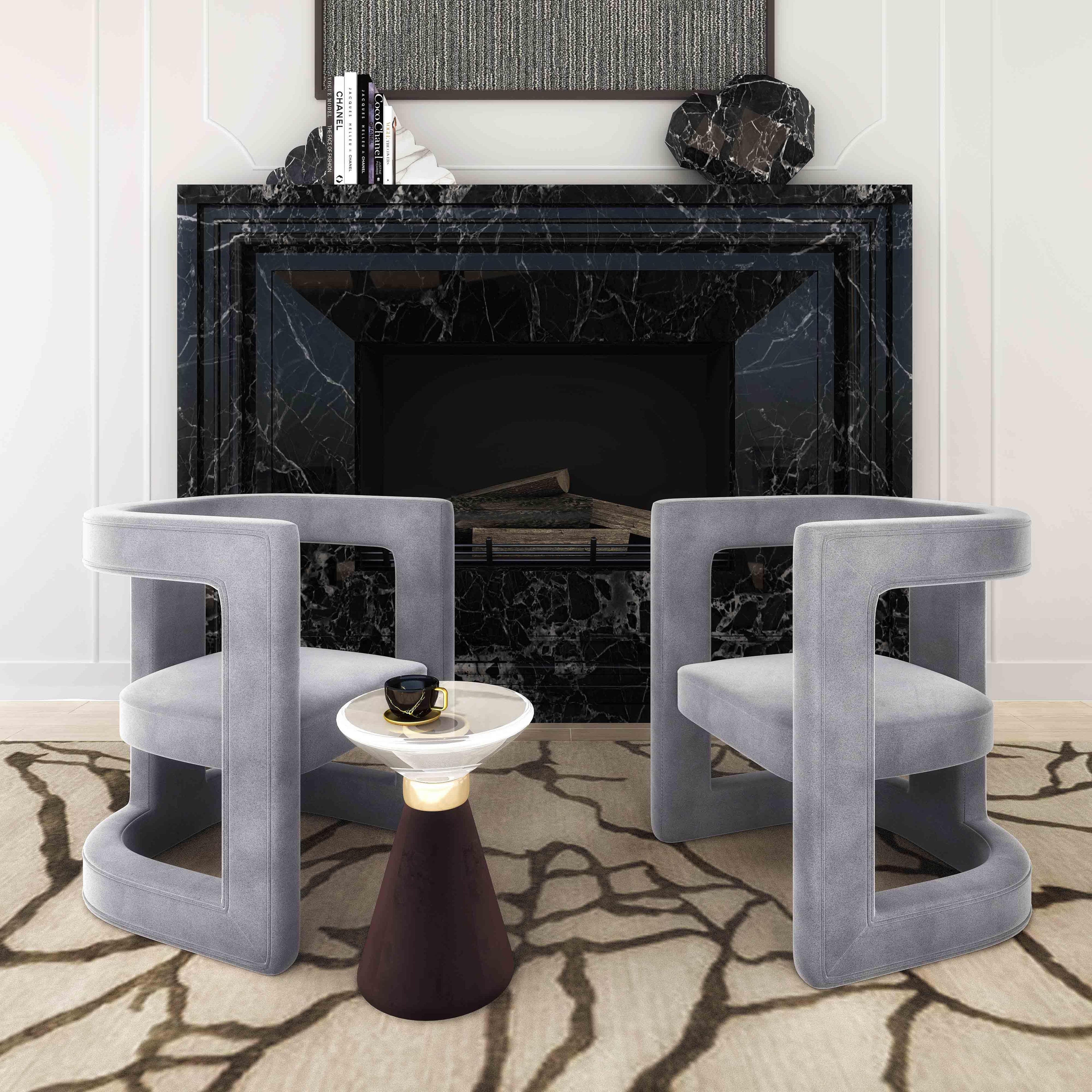 Ada Performance Velvet Accent Chair
