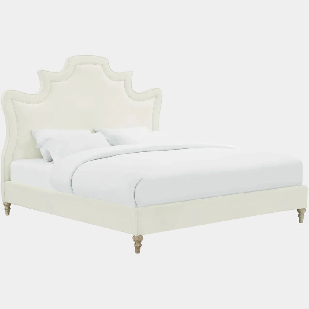 Serenity Cream Performance Velvet Bed