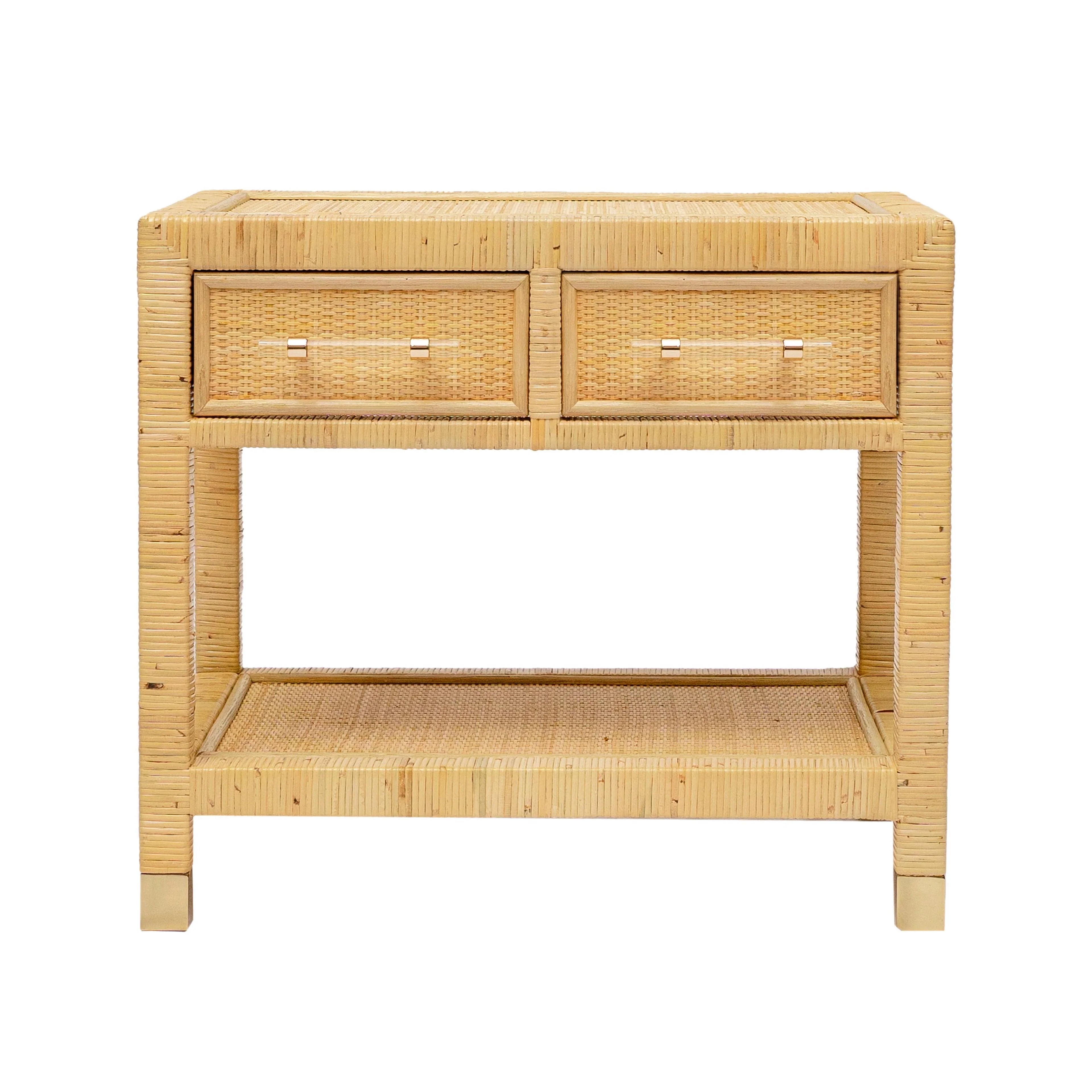 Amara 25" Natural Rattan Nightstand
