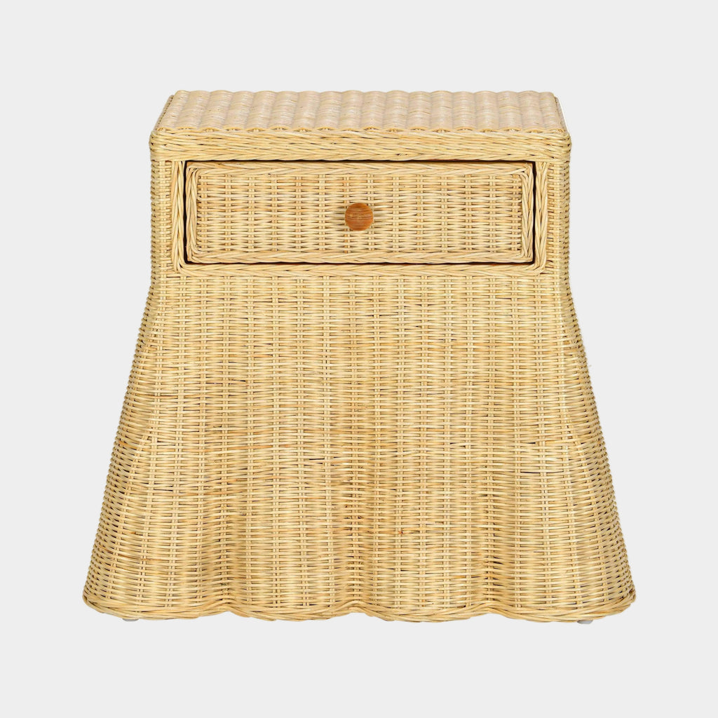 Pentra 25" Natural Rattan Nightstand With Drawer