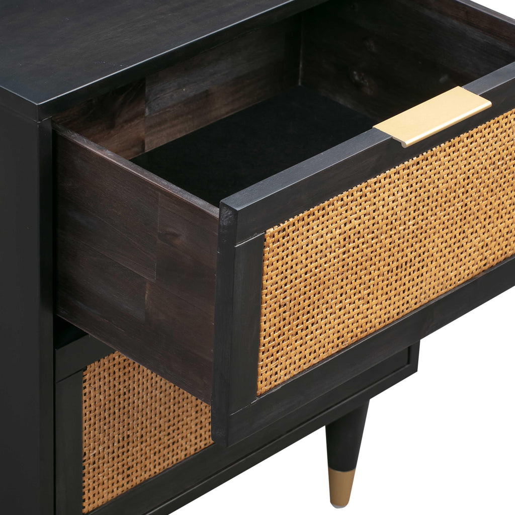 Sierra 22" Cane 2-Drawer Nightstand