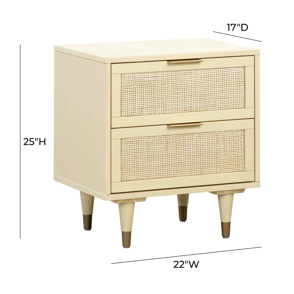 Sierra 22" Cane 2-Drawer Nightstand