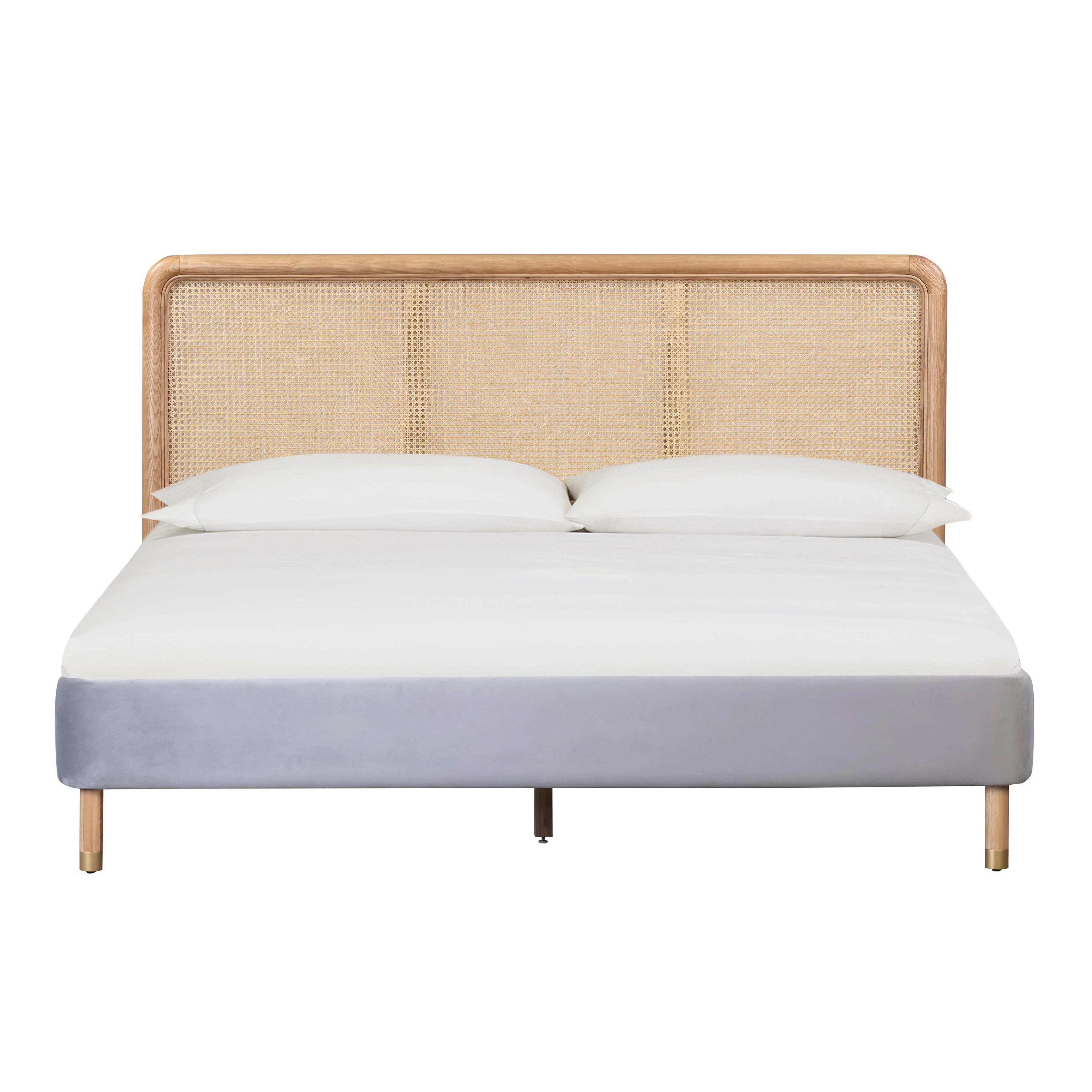 Kavali Performance Velvet and Natural Bed