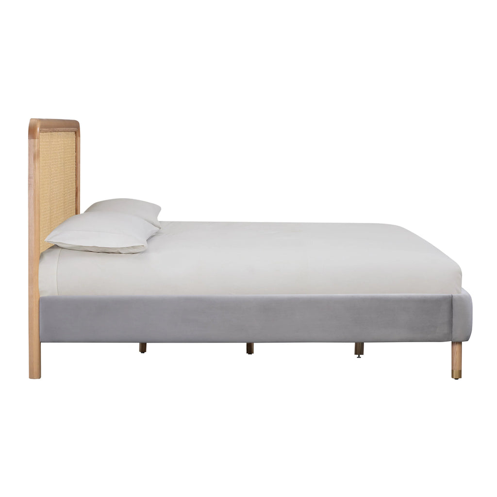 Kavali Performance Velvet and Natural Bed