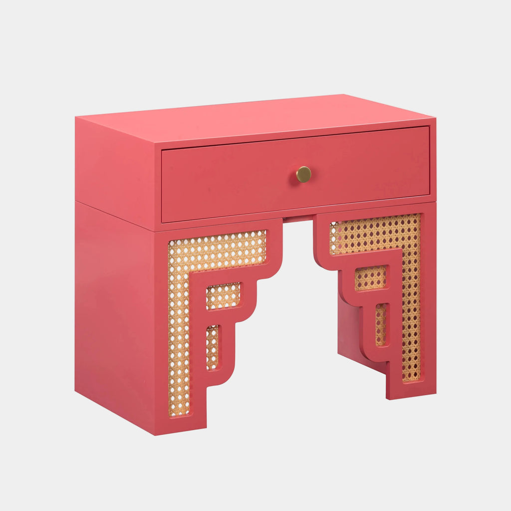 Suzie 26" Rattan Nightstand With Drawer
