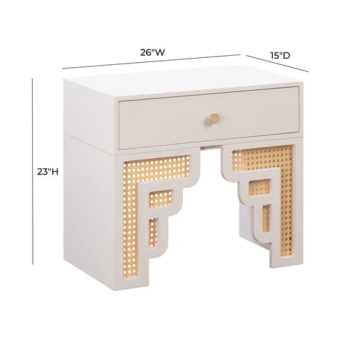 Suzie 26" Rattan Nightstand With Drawer