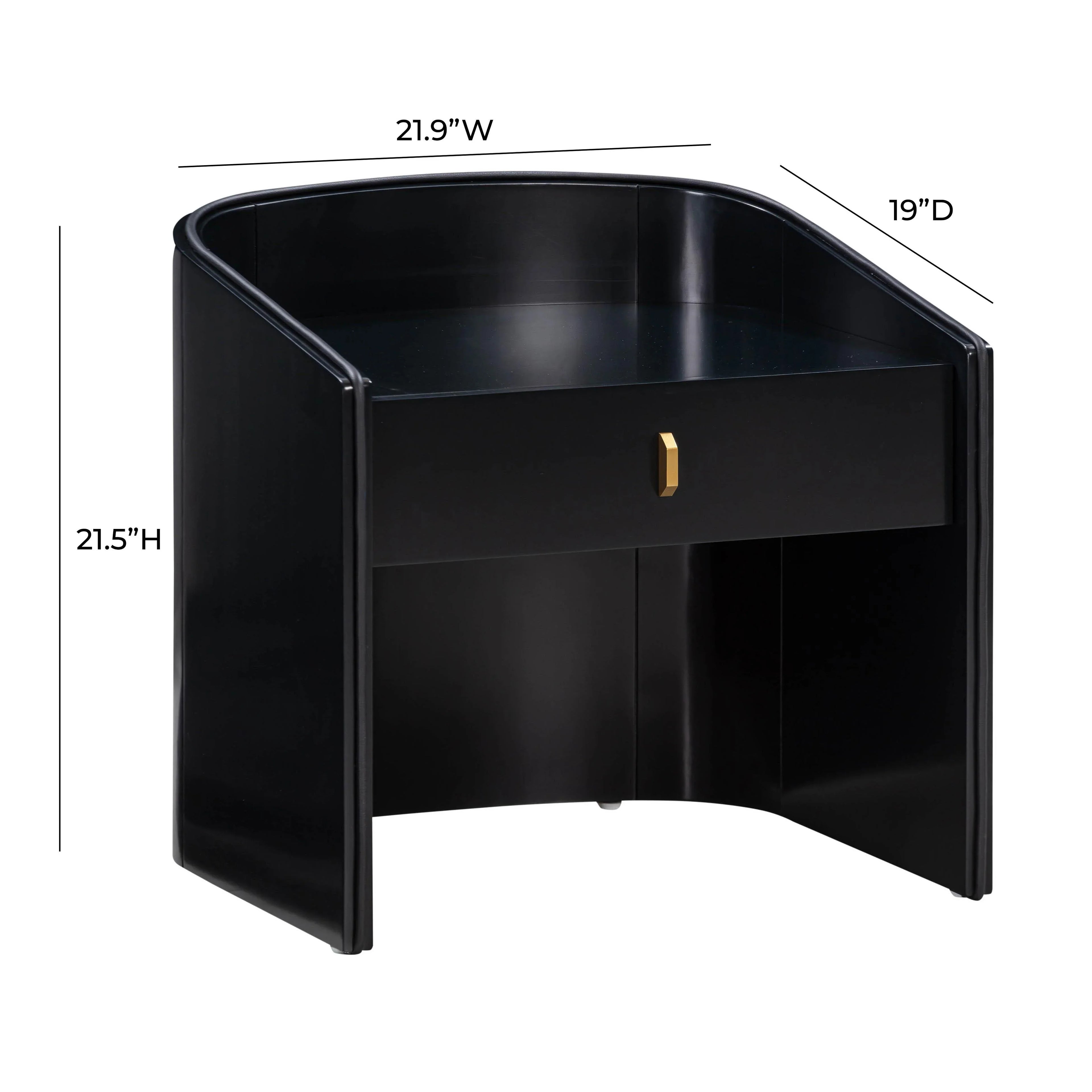 Collins 22" Lacquer Nightstand With Drawer