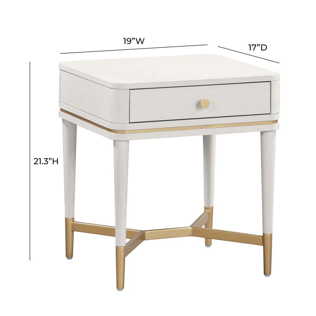 Julieta 19" Acacia Wood Nightstand With Drawer