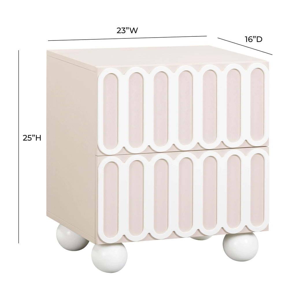 Tori 23" Motif 2-Drawer Nightstand