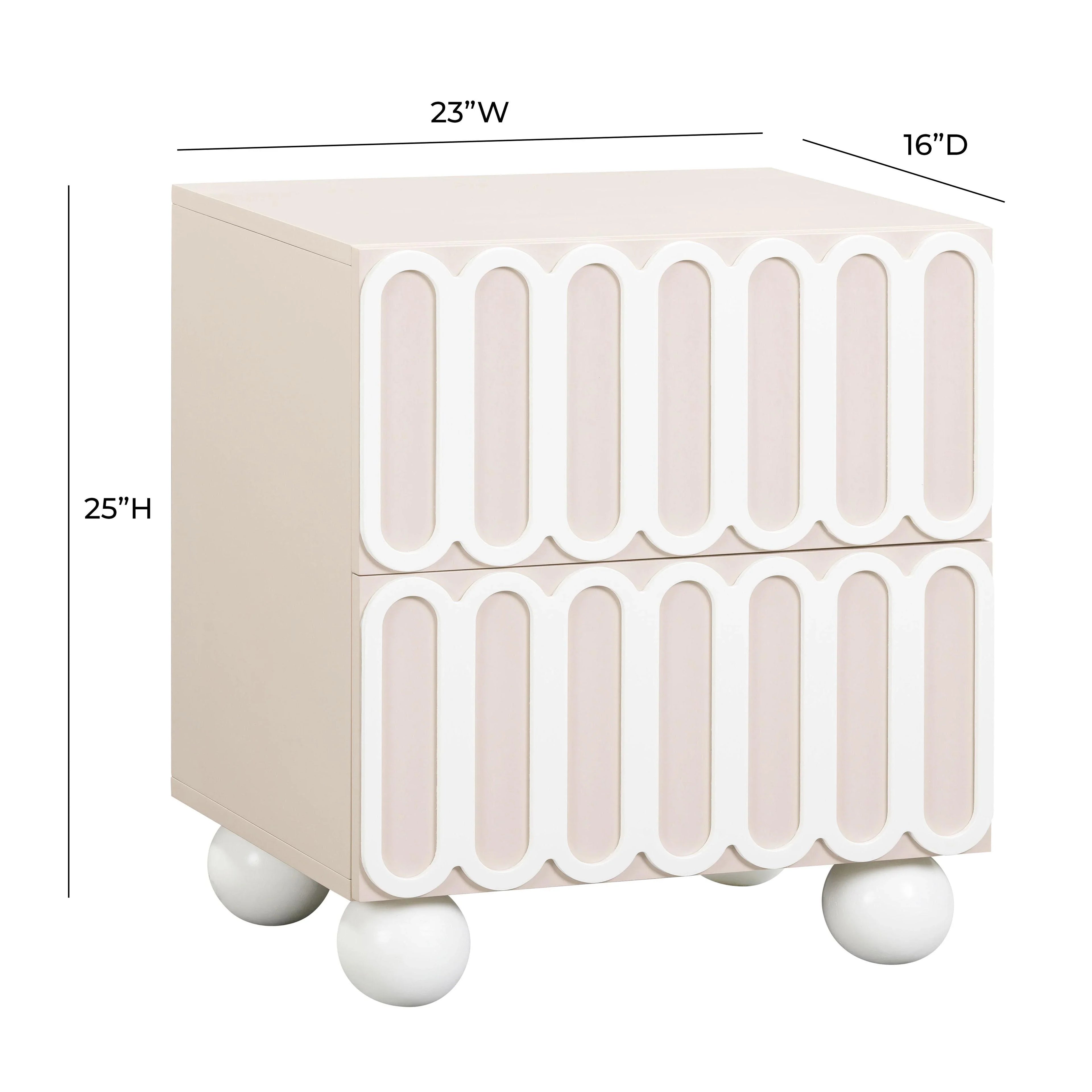 Tori 23" Motif 2-Drawer Nightstand