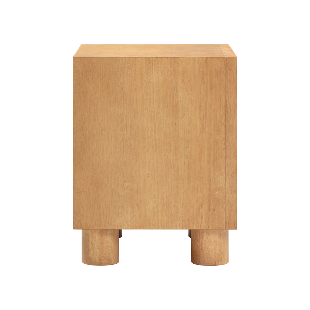 Miles 22" Natural Wood 2-Drawer Nightstand
