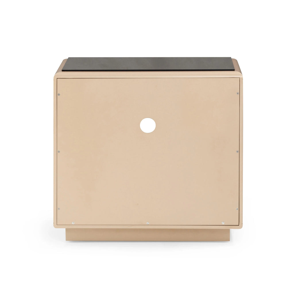 Martha 25" Taupe Mirrored Nightstand With Drawer