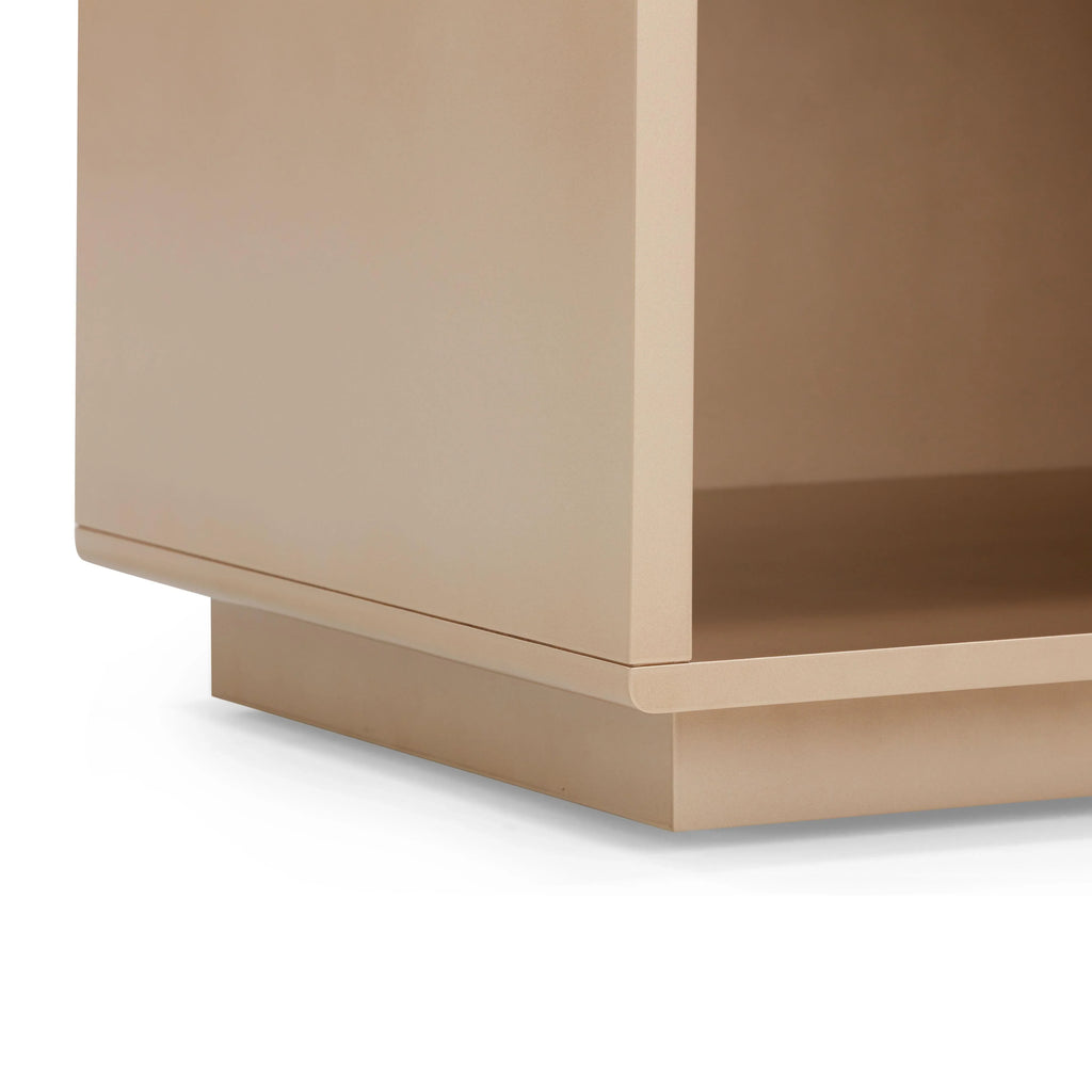 Martha 25" Taupe Mirrored Nightstand With Drawer