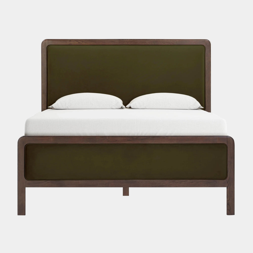 Hella Velvet and Ash Wood Bed