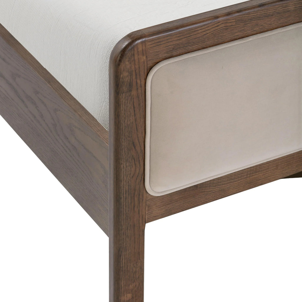 Hella Velvet and Ash Wood Bed