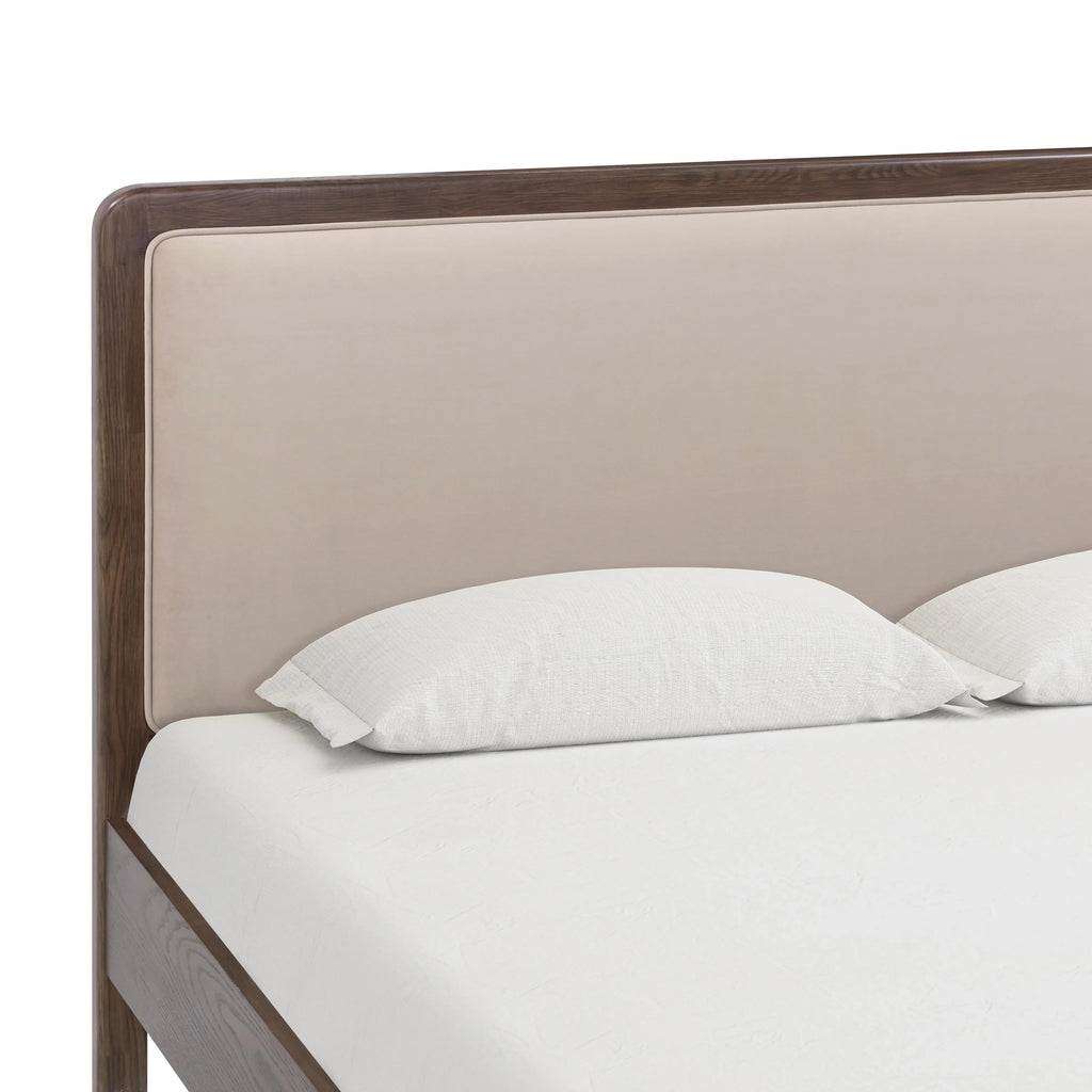 Hella Velvet and Ash Wood Bed