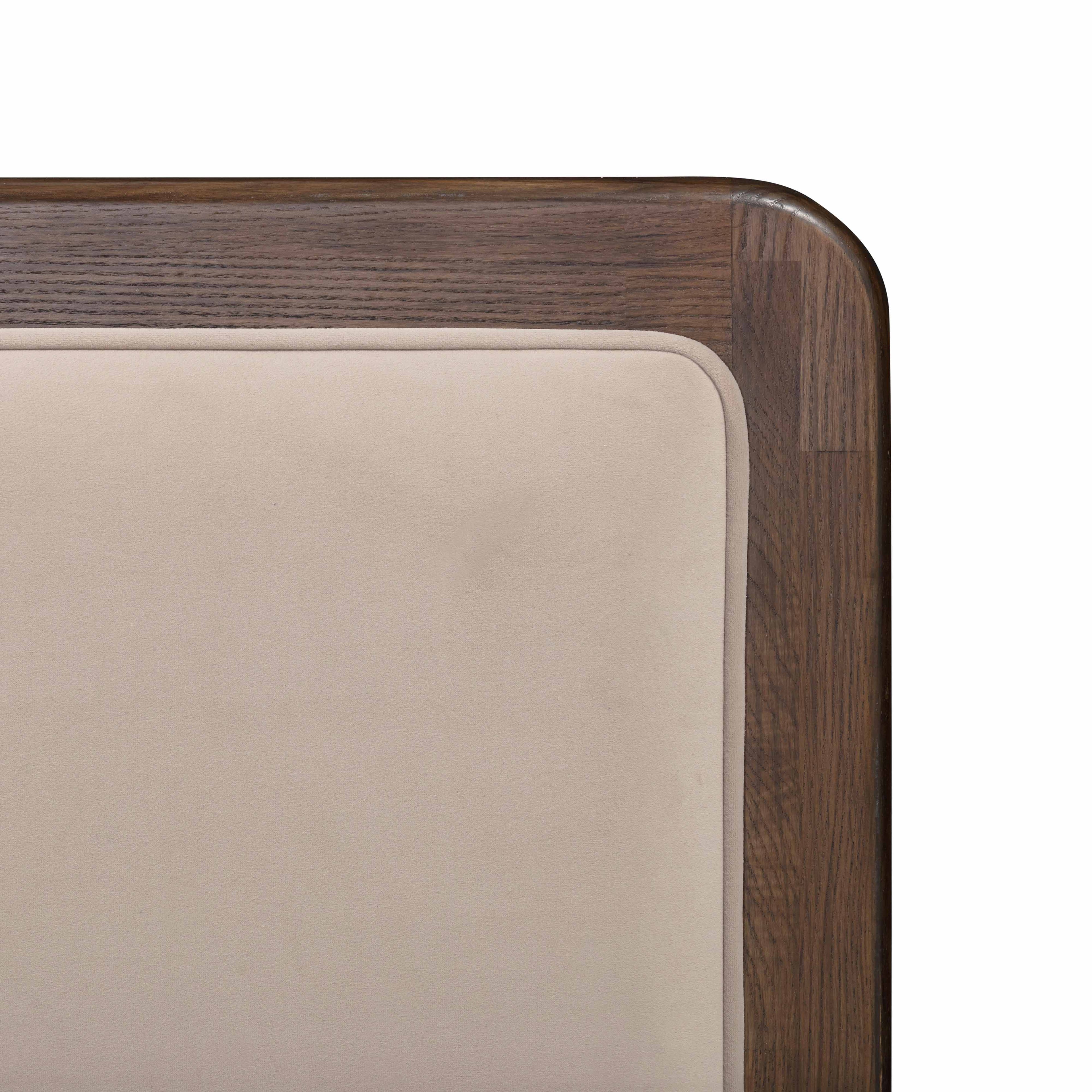 Hella Velvet and Ash Wood Bed