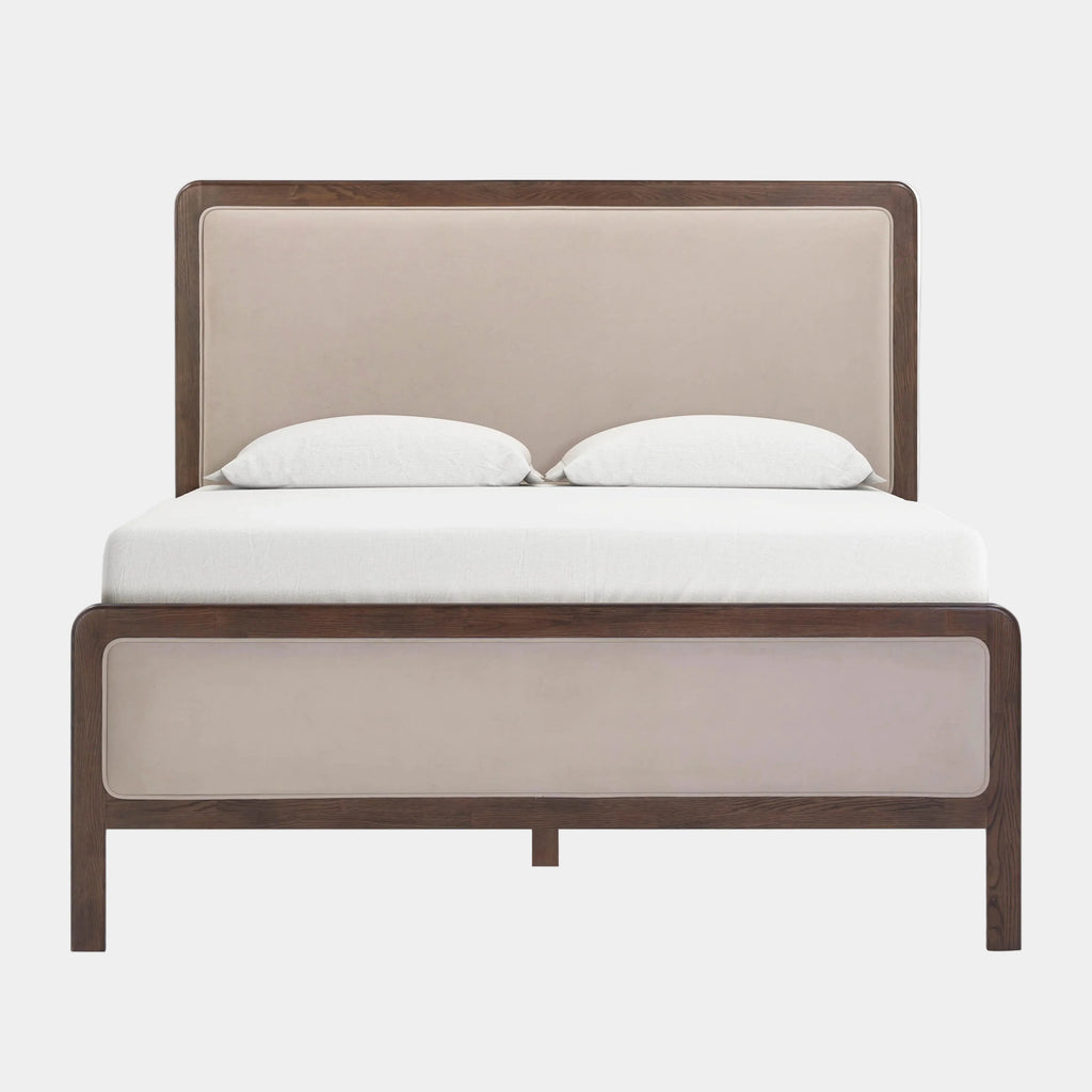 Hella Velvet and Ash Wood Bed