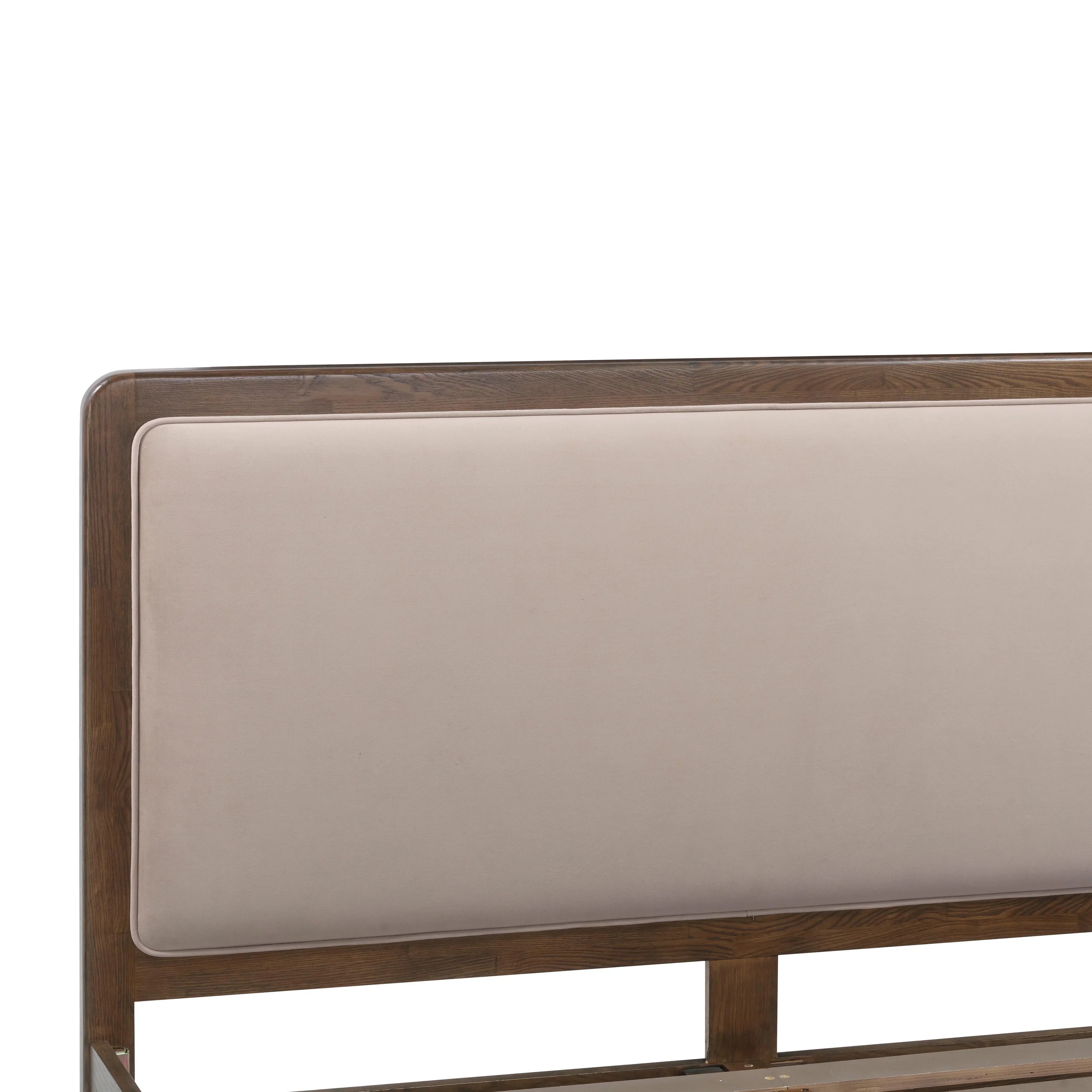Hella Velvet and Ash Wood Bed