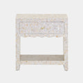 Piara 22" Natural Mother of Pearl Inlaid Nightstand With Drawer