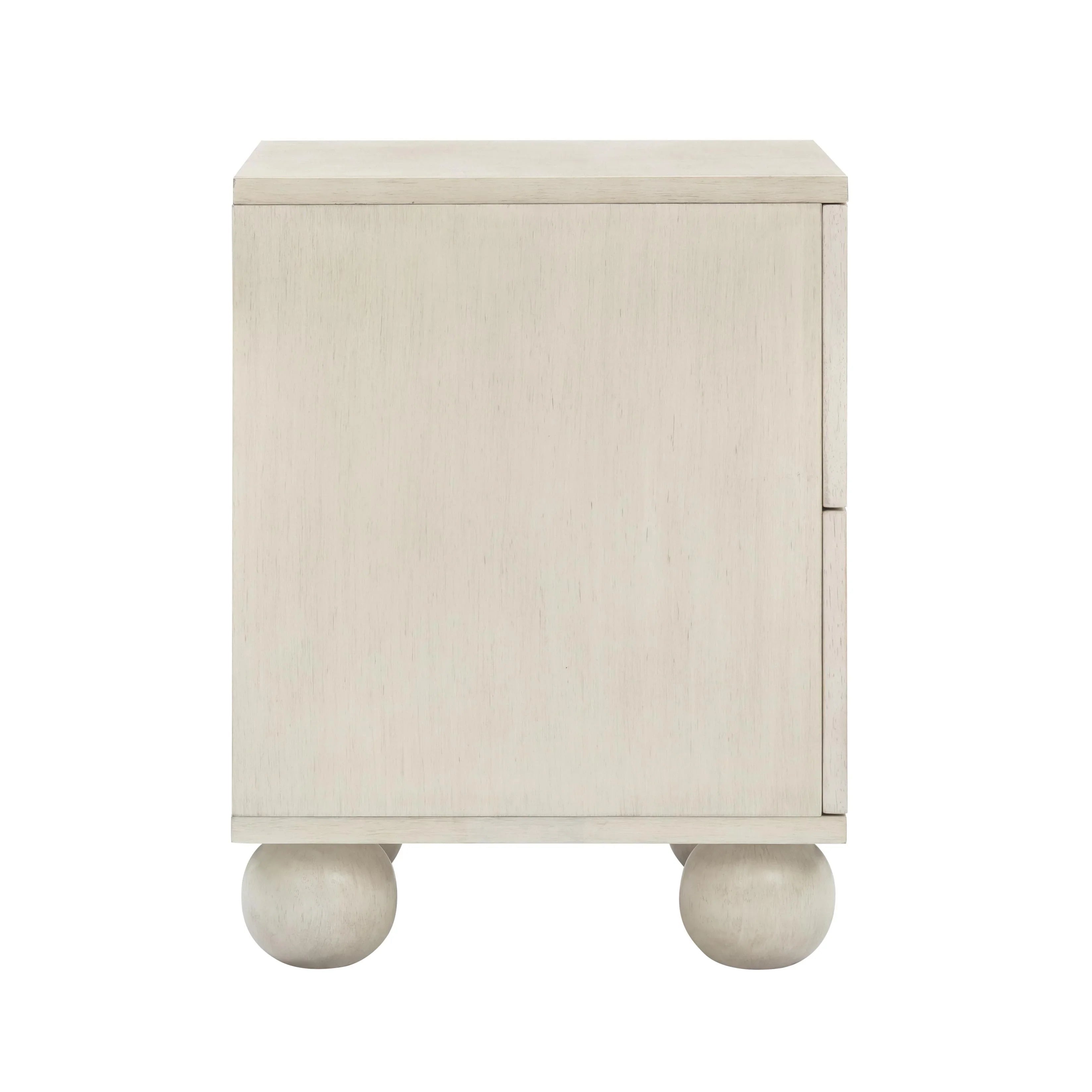 Grappa 22" Wood & Raffia Wavy 2-Drawer Nightstand