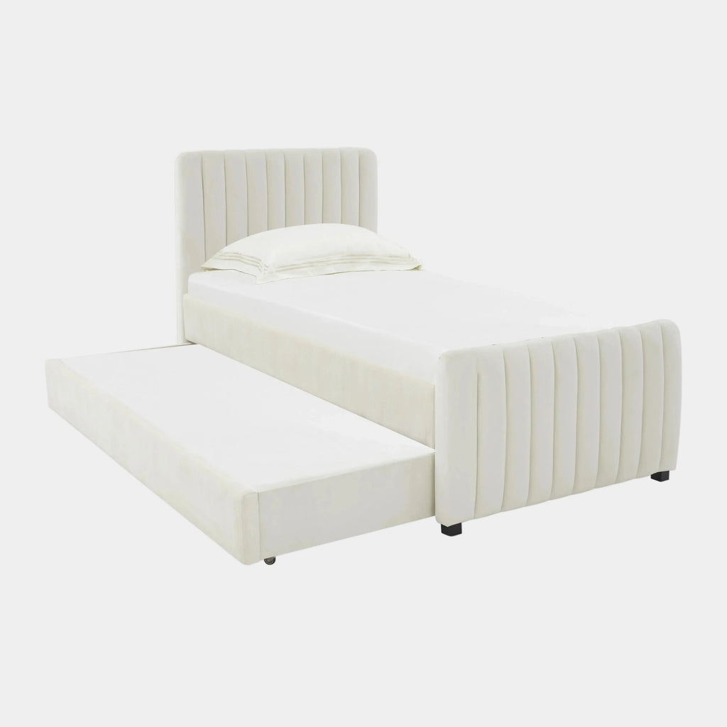 Angela Performance Velvet Trundle Bed in Twin