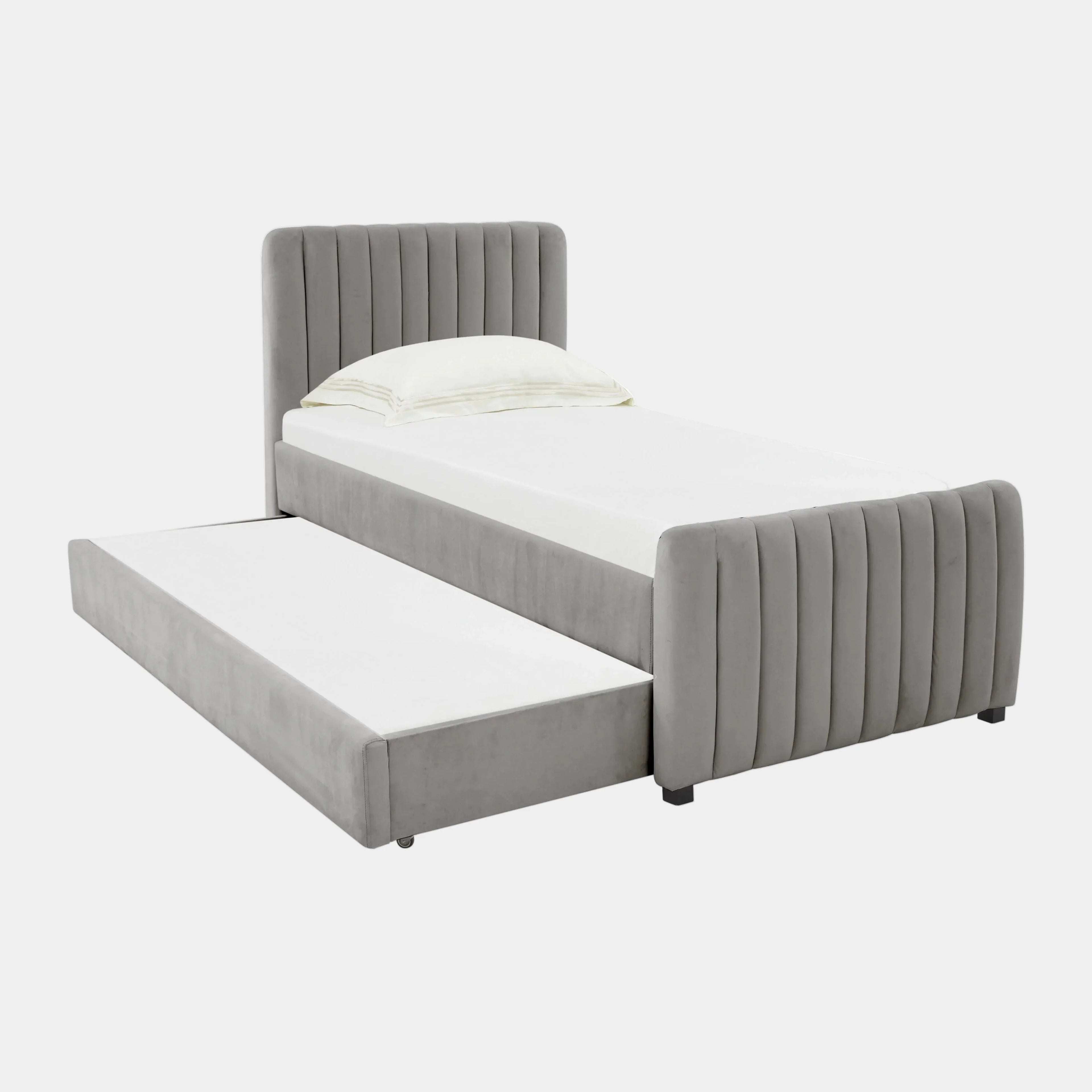 Angela Performance Velvet Trundle Bed in Twin