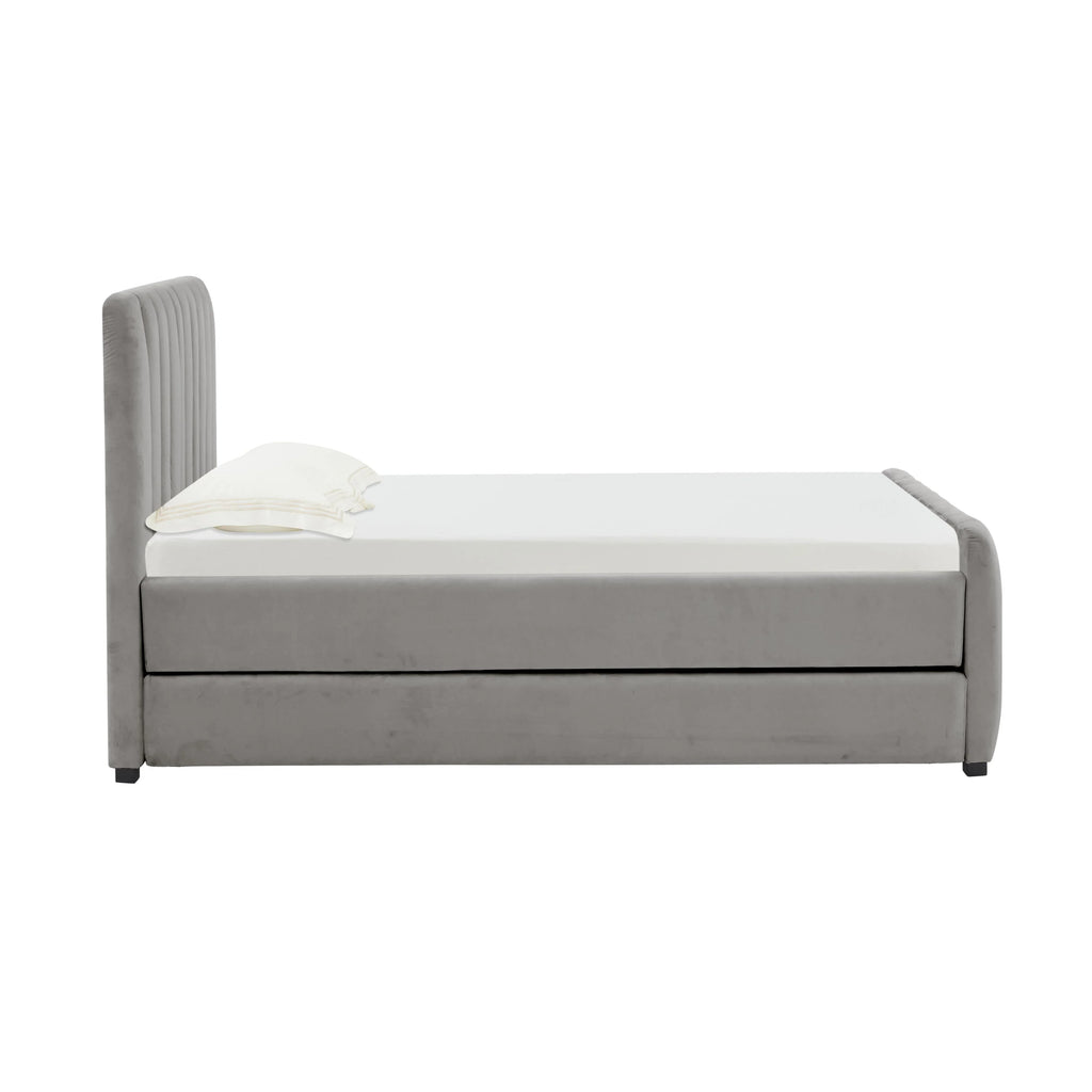Angela Performance Velvet Trundle Bed in Twin